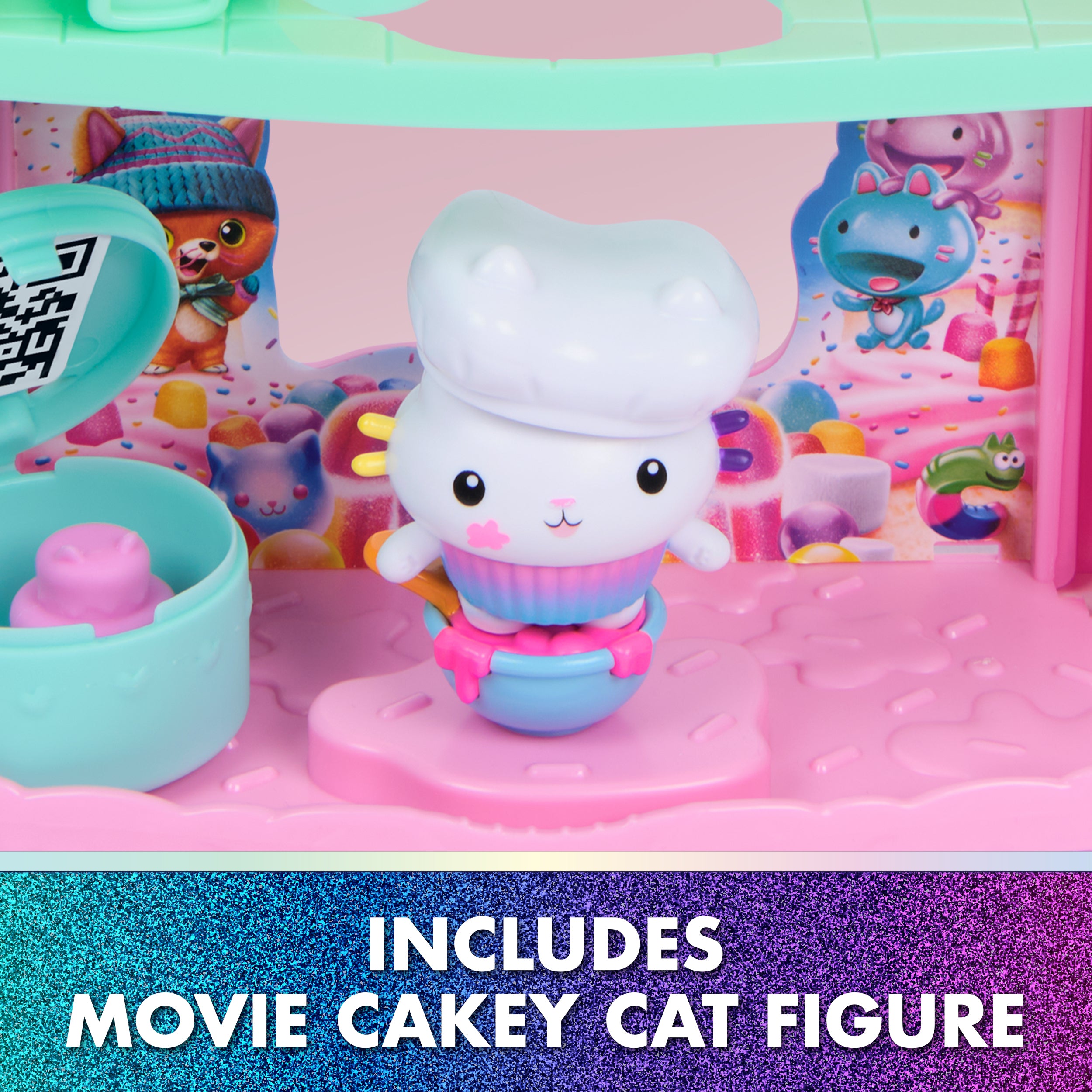 Gabby's Dollhouse: The Movie, Cakey's Sprinkle Cake-tastic Kitchen, Toy Figure, & Dollhouse Accessories, Kids Toys for Girls & Boys Ages 3 and Up