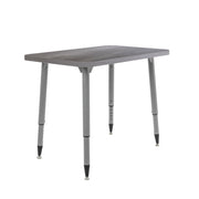 Adapte 24" x 36" Rectangle Woodgrain Activity Table with Adjustable Tapered Legs - Gray Wood/Silver