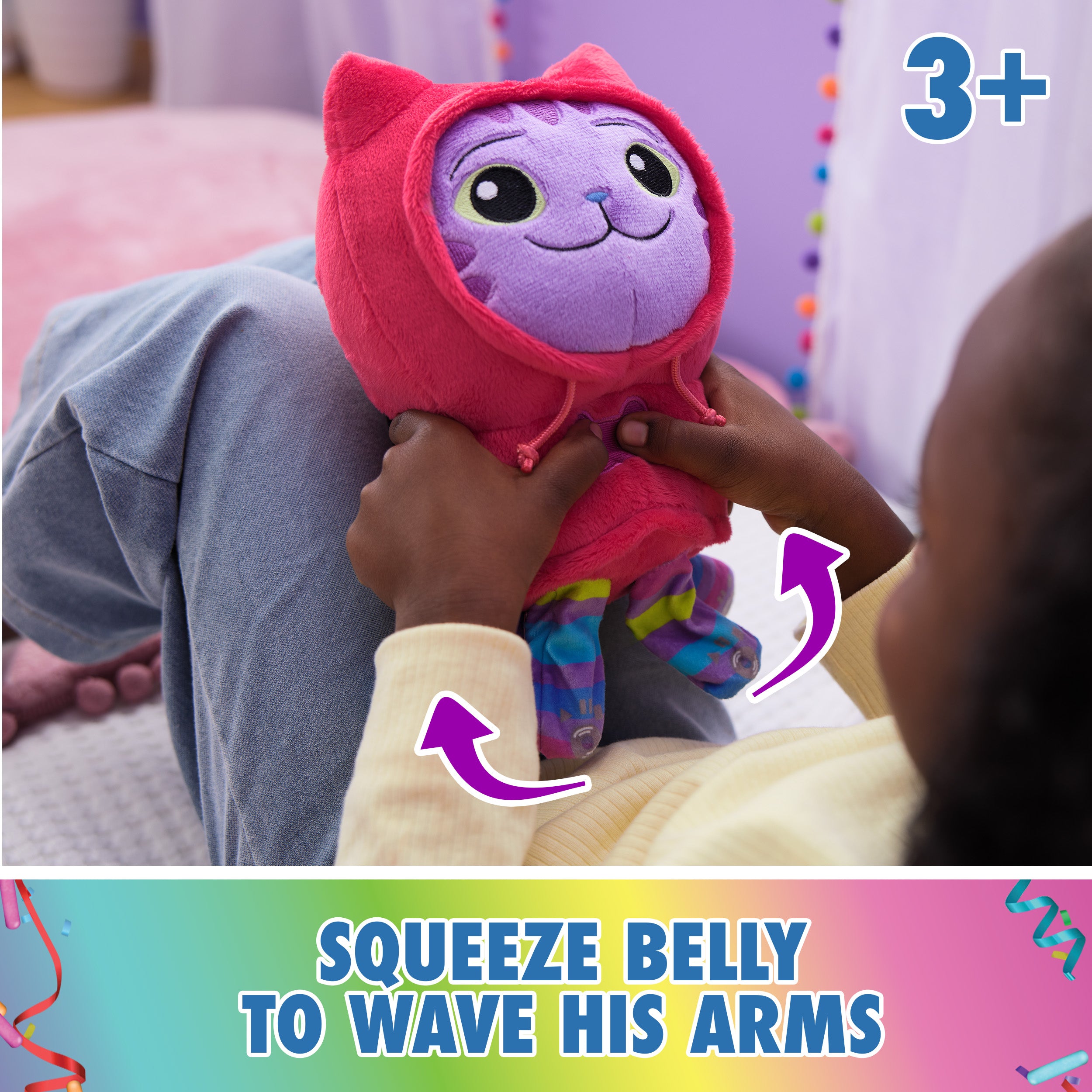Gabby’s Dollhouse, Move & Groove Daniel James DJ Catnip Plush Toy, 10-Inch Tall Stuffed Animal with Moving Arms, Kids Toys for Girls & Boys Ages 3+