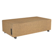 Pro Series Rustic Upholstered Rectangle Mobile Ottoman - Pecan