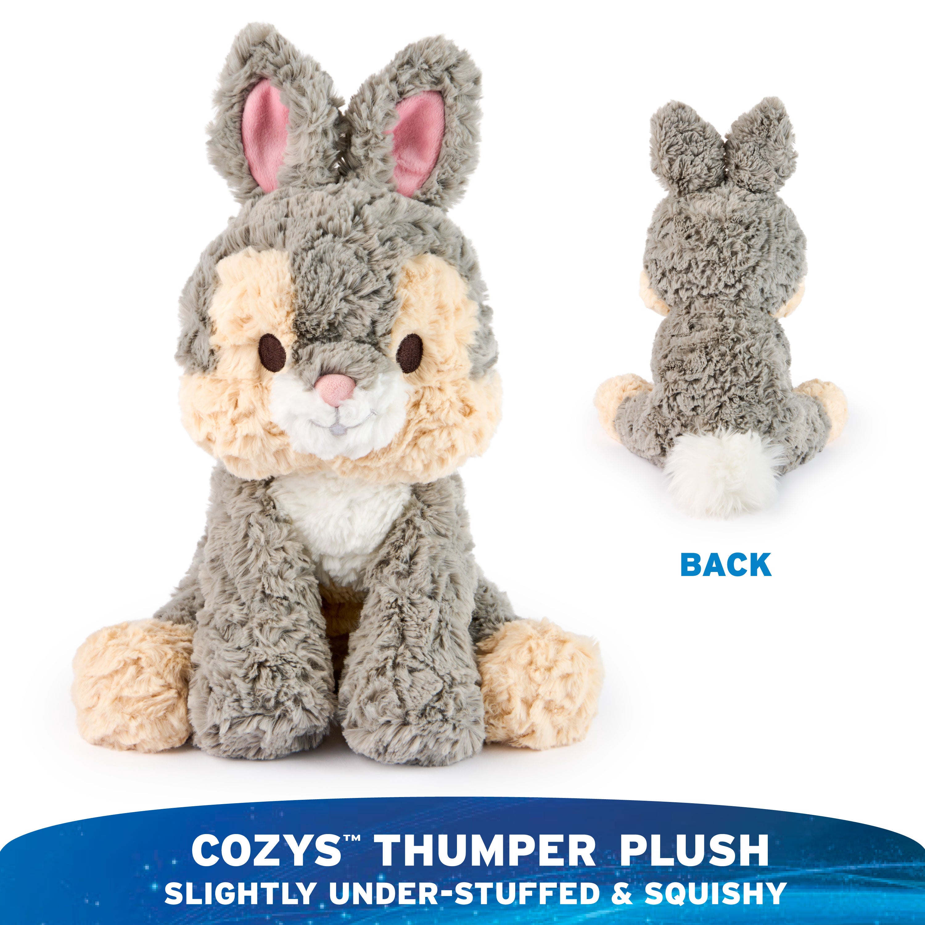 GUND Disney Official Thumper Plush, Disney Cozys Collection, Bambi Toys, Bunny Rabbit Stuffed Animal for Ages 1 and Up, Gray, 10”