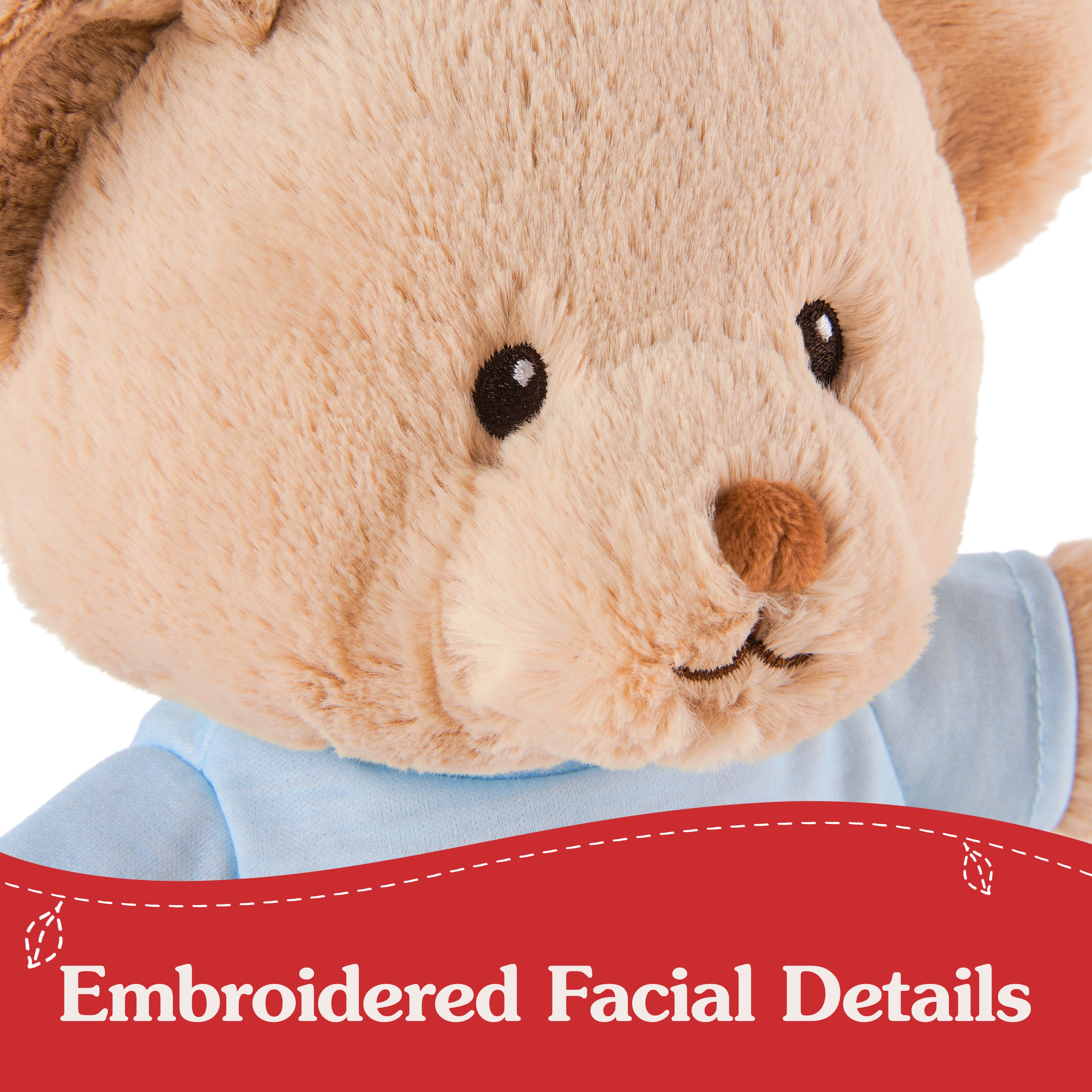 GUND “It's a Boy” Sustainable Message Bear with Blue T-Shirt, Teddy Bear Made from 100% Recycled Materials for Ages 1 and Up, Tan, 12”