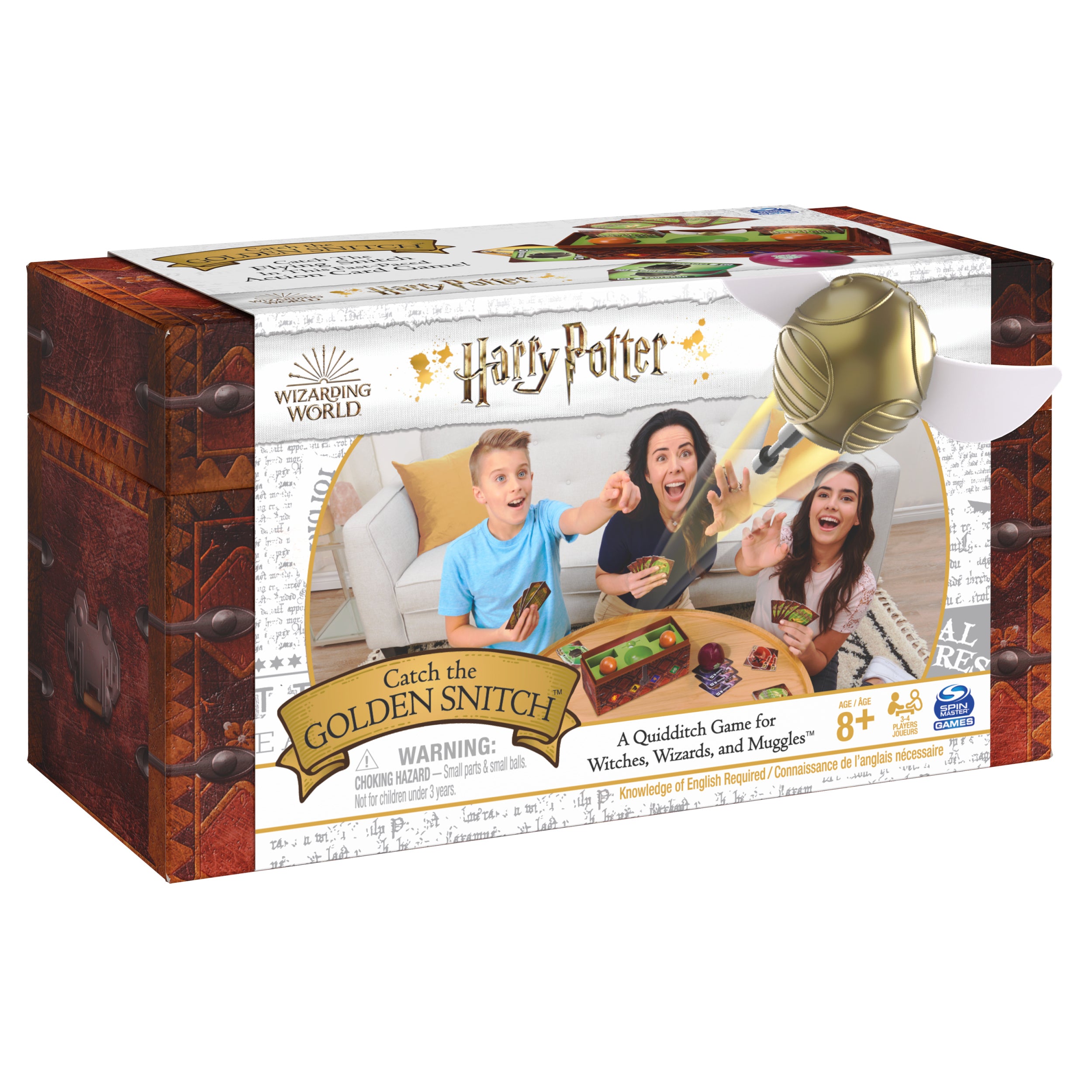 Harry Potter Catch The Golden Snitch, A Quidditch Board Game for Witches, Wizards and Muggles, Family Game Ages 8 & up