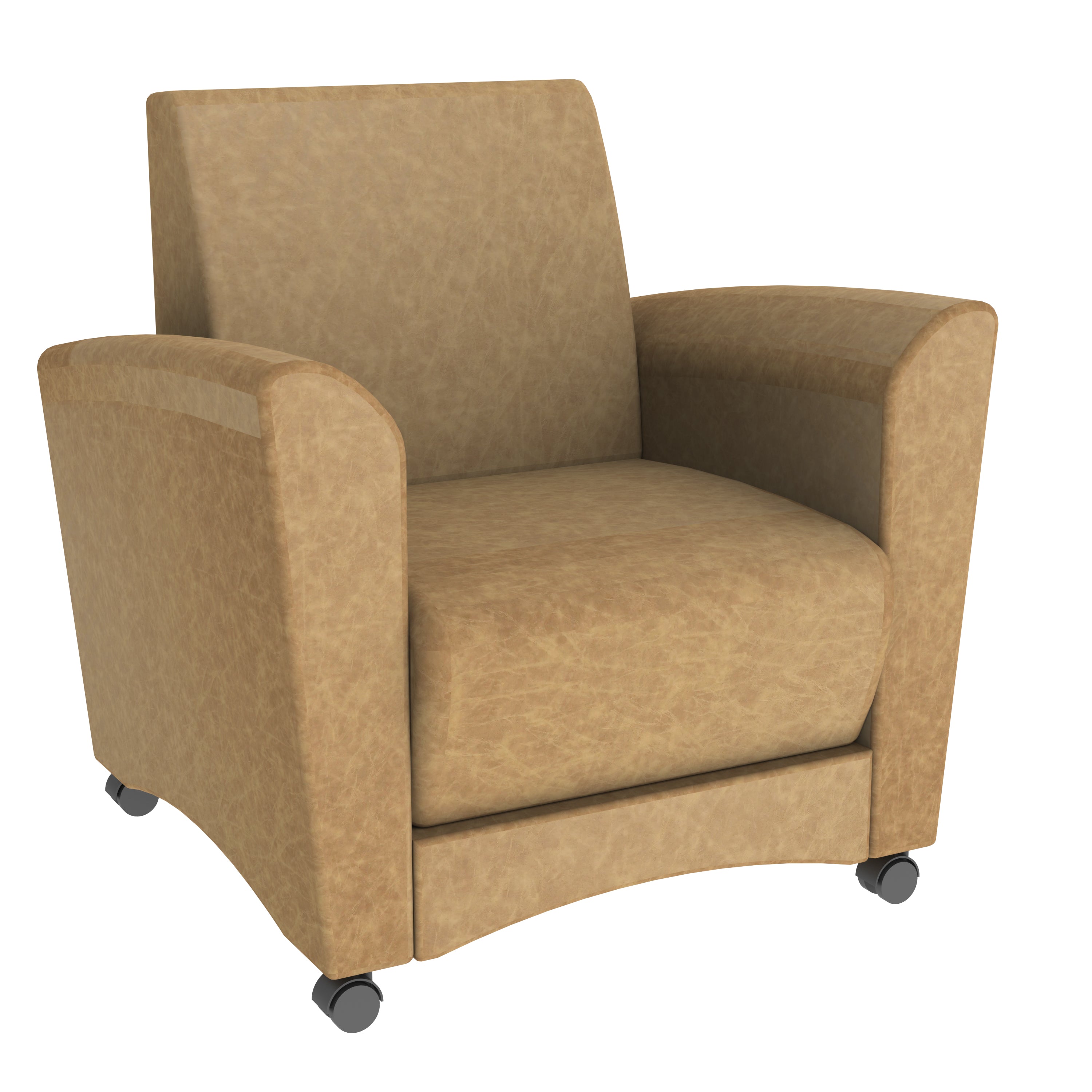 Pro Series Rustic Upholstered Mobile Common Area Chair - Pecan