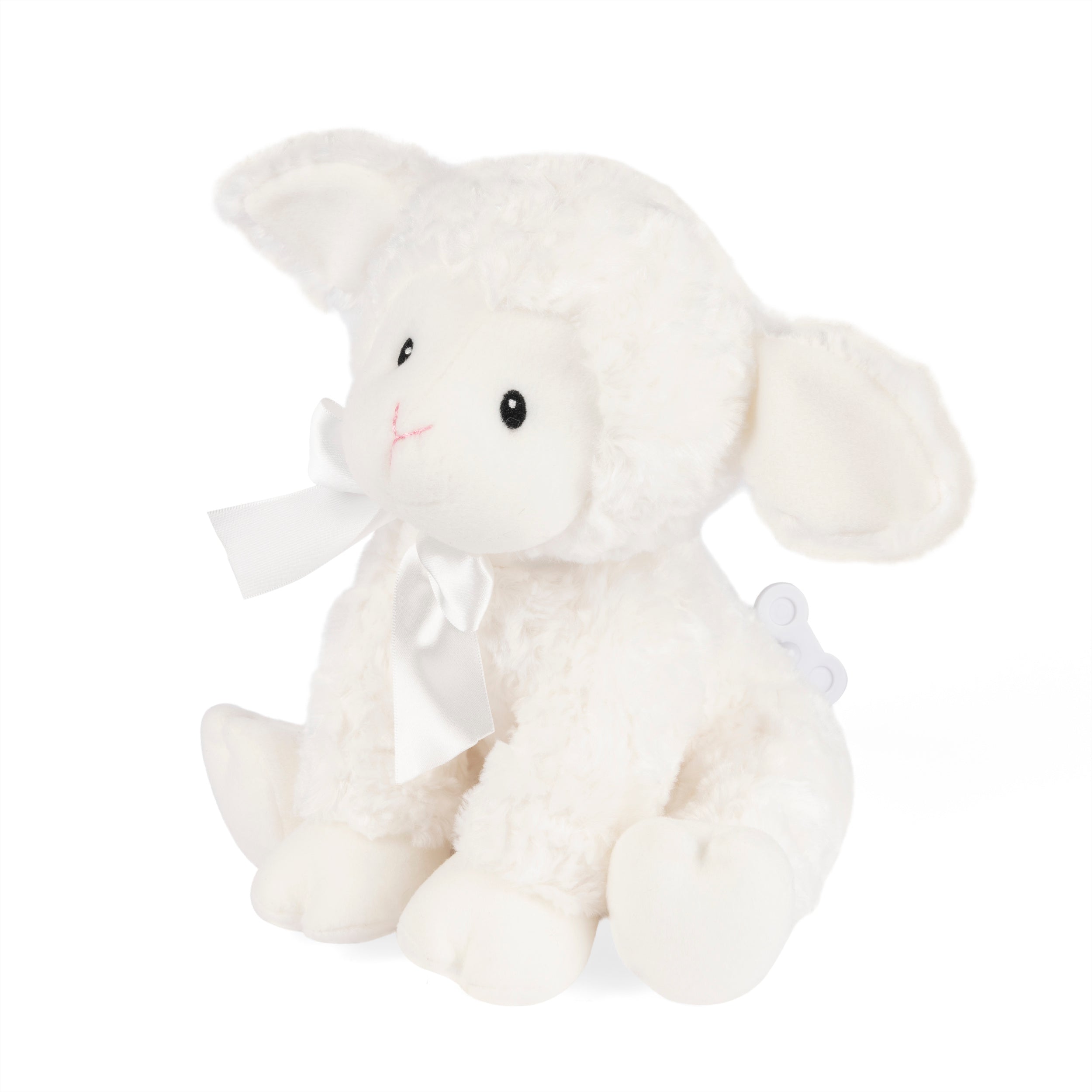 Baby GUND Lena Lamb Keywind Musical Plush, Plays Brahms’ Lullaby, Stuffed Animal Sensory Toy for Babies 10 Months & Up, White, 10”