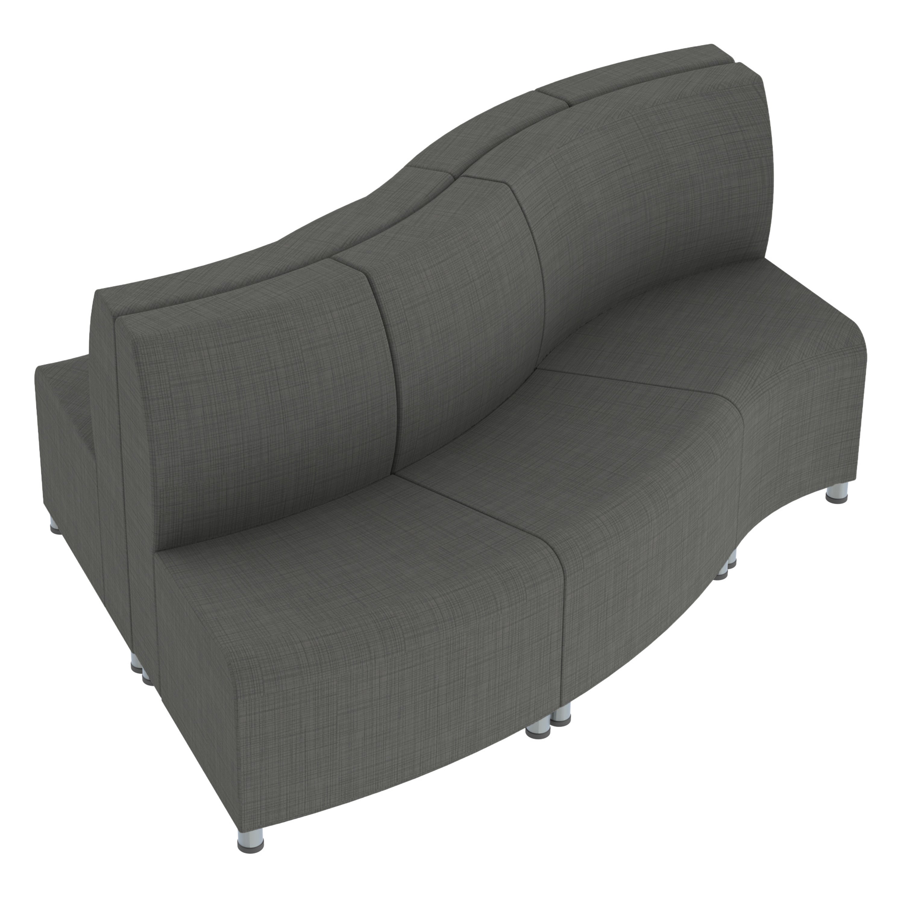 Pro Series Connect Edged Ripple Seating, 6-Piece Set - Slate Gray Crosshatch
