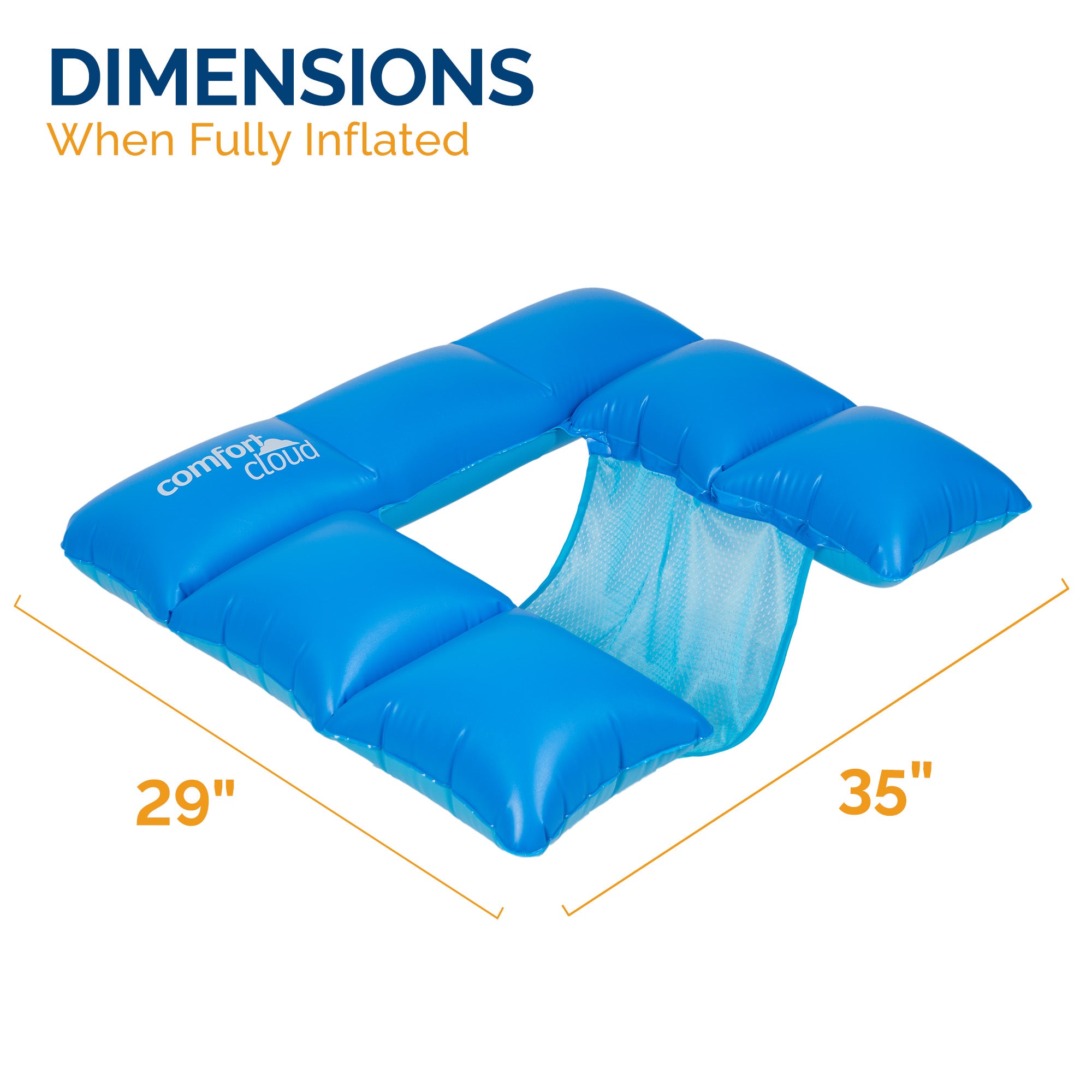 Swimways Comfort Cloud Sling Seat Pool Chair with Fast Inflation & Arm Support, Inflatable Pool Floats for Adults