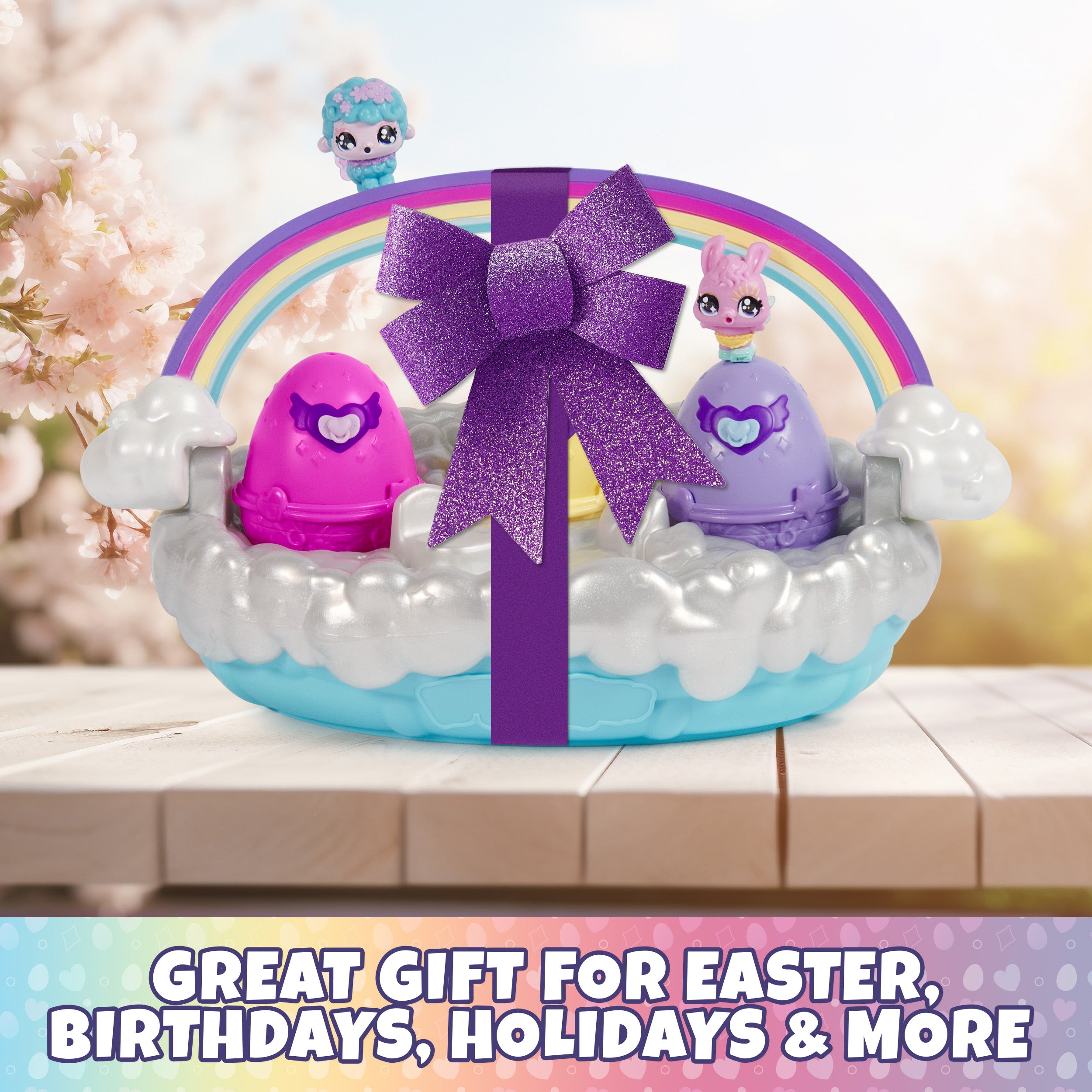 Hatchimals Alive, Spring Basket with 6 Mini Figures, 3 Self-Hatching Eggs, Fun Gift and Easter Toy, Kids Toys for Girls and Boys Ages 3 and up
