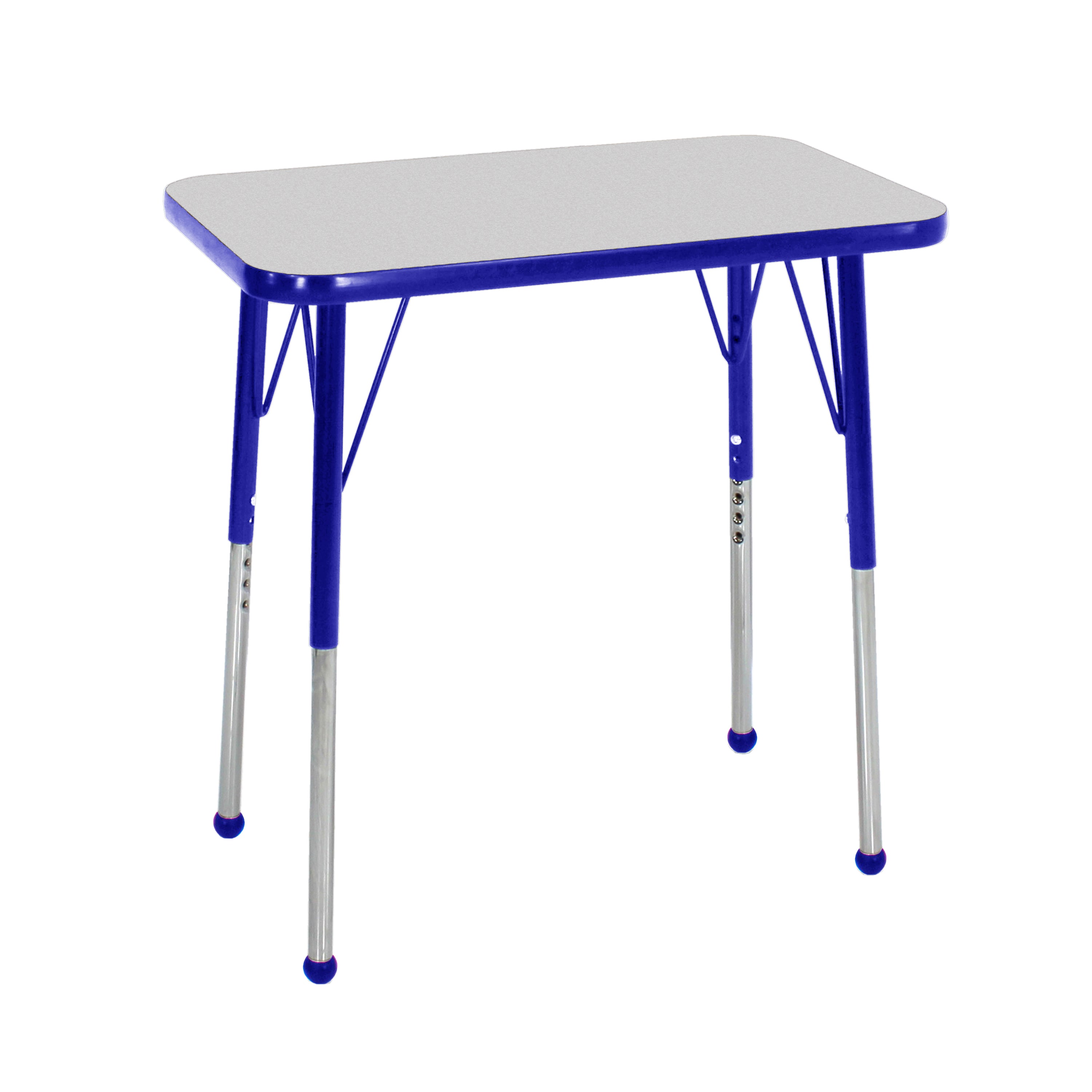 18" x 30" Rectangle T-Molding Activity Table with Adjustable Standard Ball Glide Legs - Gray/Blue