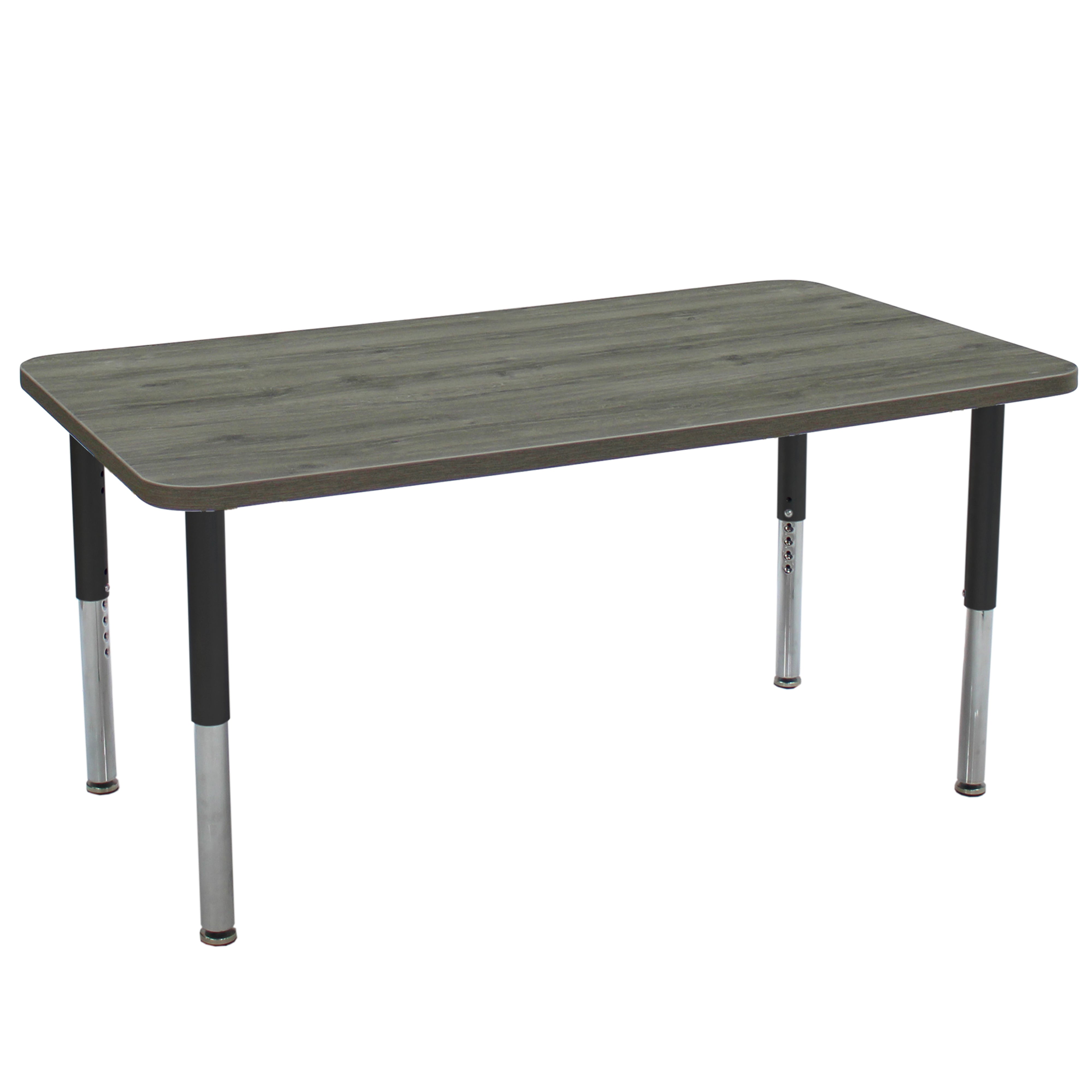36" x 60" Rectangle La Madera Activity Table with Adjustable Super Legs - Gray Wood/Black