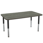 36" x 60" Rectangle La Madera Activity Table with Adjustable Super Legs - Gray Wood/Black