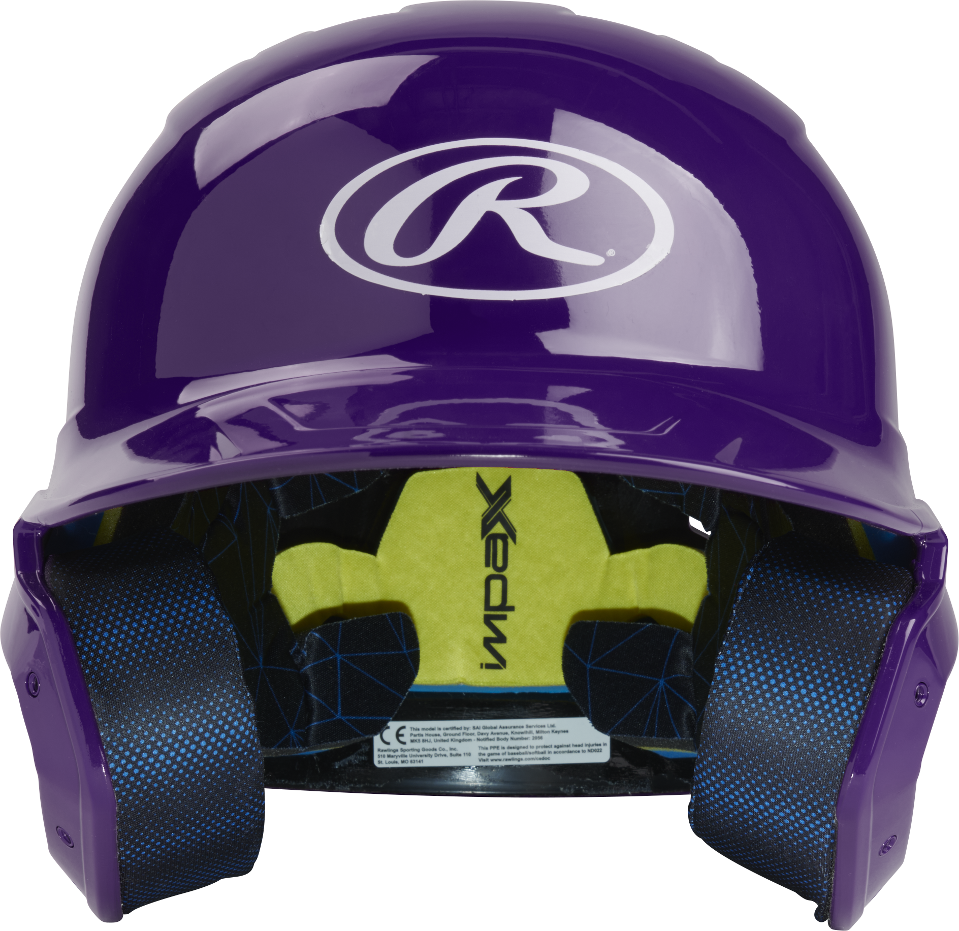 Rawlings Mach Gloss Junior Baseball Helmet - Purple