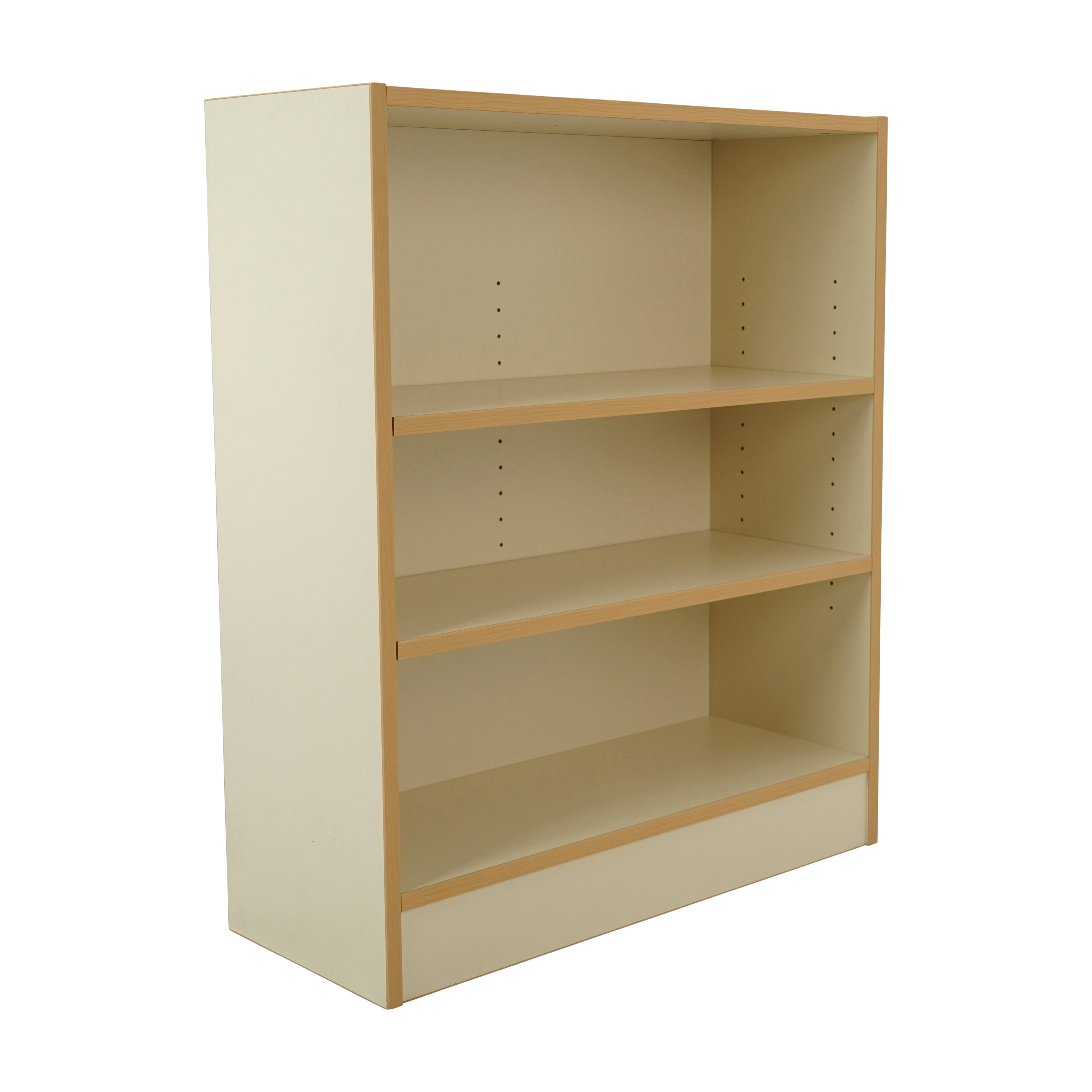 Laminate Bookcase 3-Shelf 36" Height - Almond/Maple