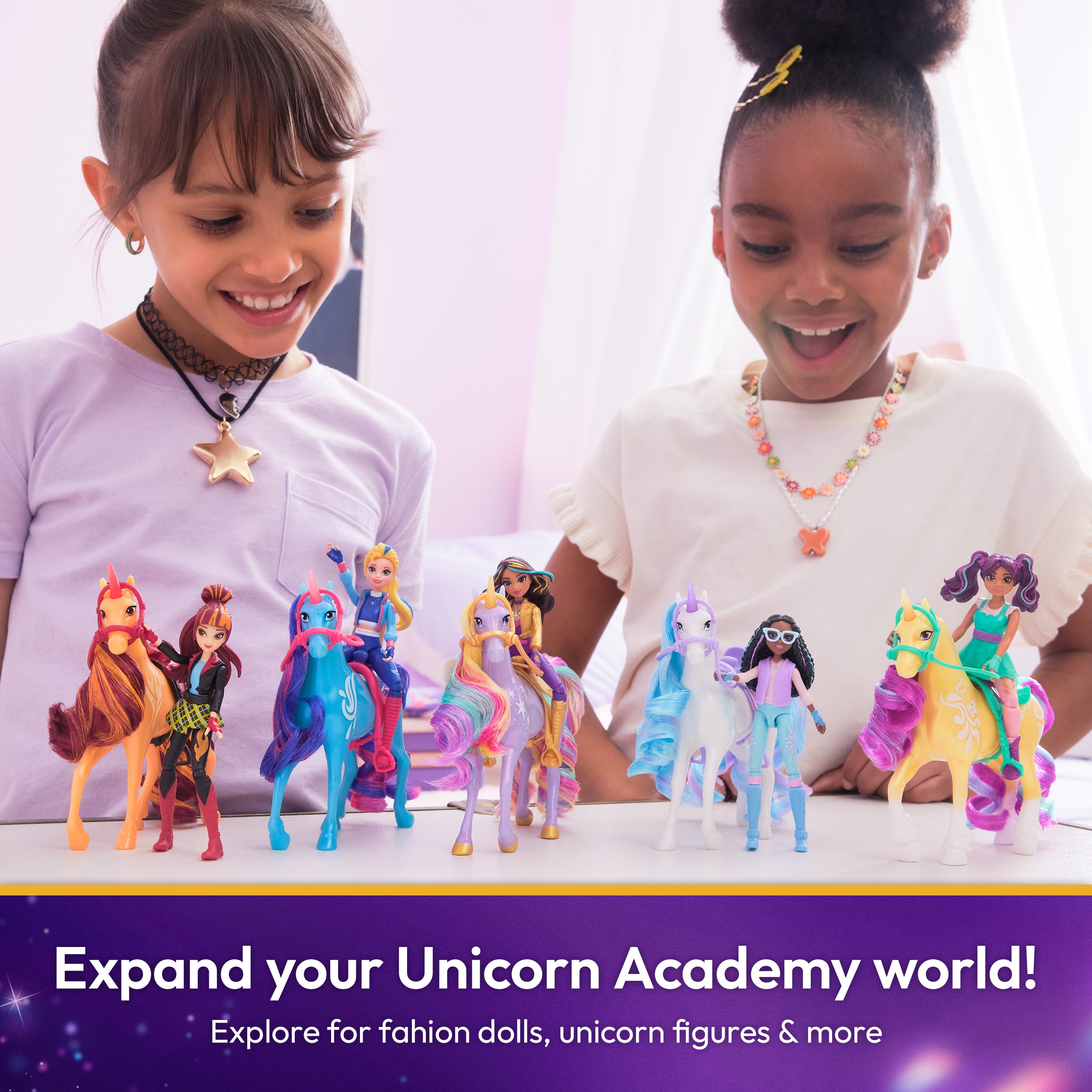 Unicorn Academy Official Wildstar Plush Toy, Unicorn Stuffed Animal, Unicorn Toys for Girls Ages 1 & Up, Purple, 15”