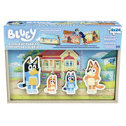 Spin Master Games, Bluey Puzzles 4-Pack, Wooden Jigsaw Puzzles for Preschoolers, 24 Pieces Each, Interchangeable Pieces, Bluey Birthday Gifts, for Kids Ages 3 & Up