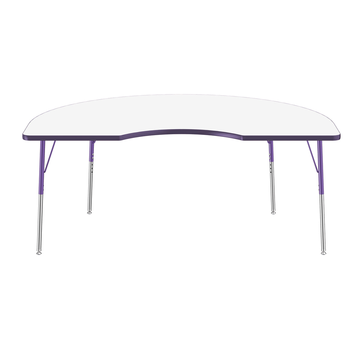 48" x 72" Kidney Dry-Erase Activity Table with Adjustable Standard Swivel Glide Legs - Whiteboard/Eggplant/Purple