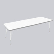 30" x 72" Rectangle Thermofused Activity Table with Adjustable Standard Swivel Glide Legs - White/North Sea/White