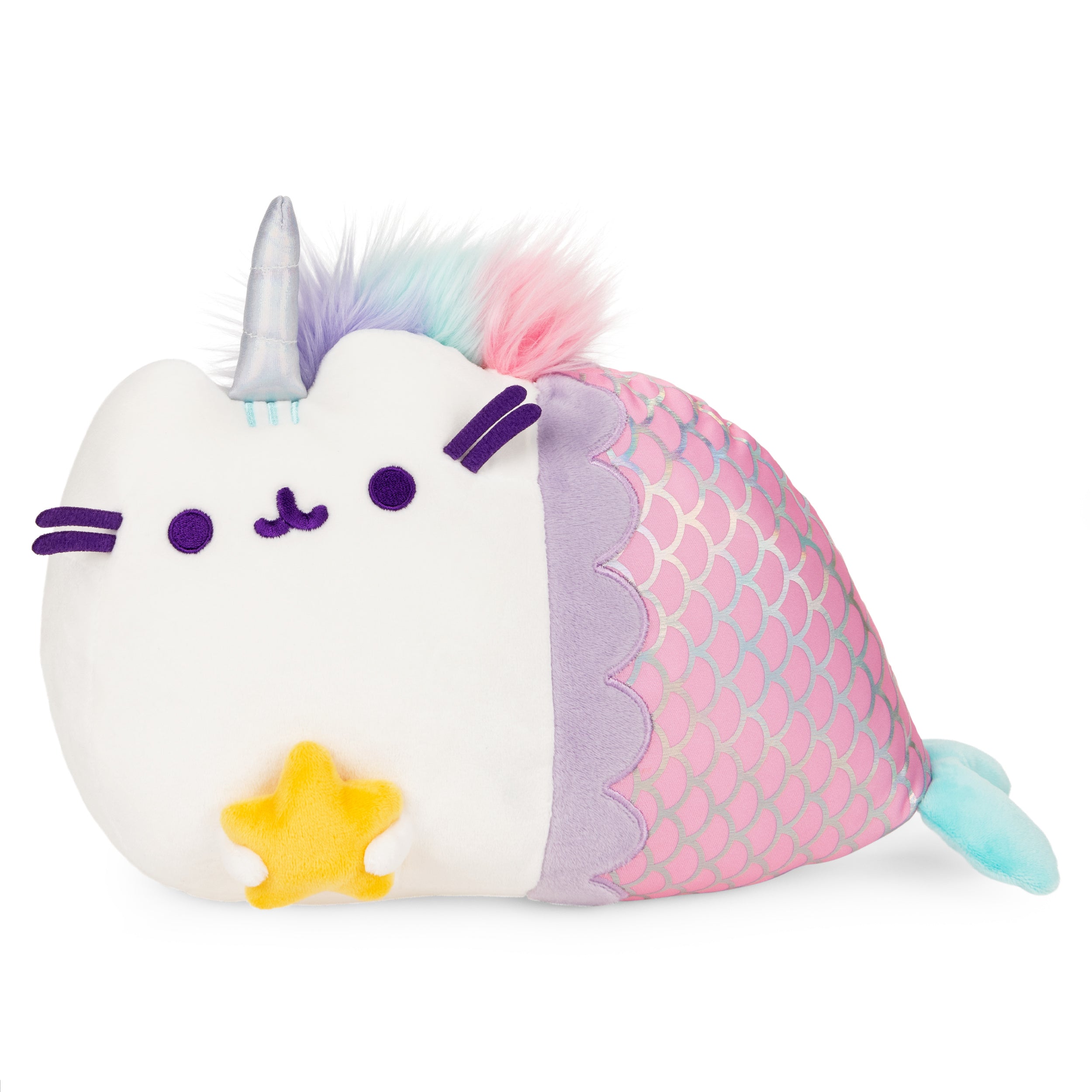 GUND Pusheen Magical Lights Mermaid Pusheenicorn Touch-Activated Light Up Cat Plush Stuffed Animal, 12”