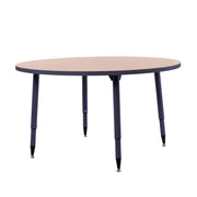 Adapte 48" Round Thermofused Activity Table with Adjustable Tapered Legs - Asian Sand/Navy