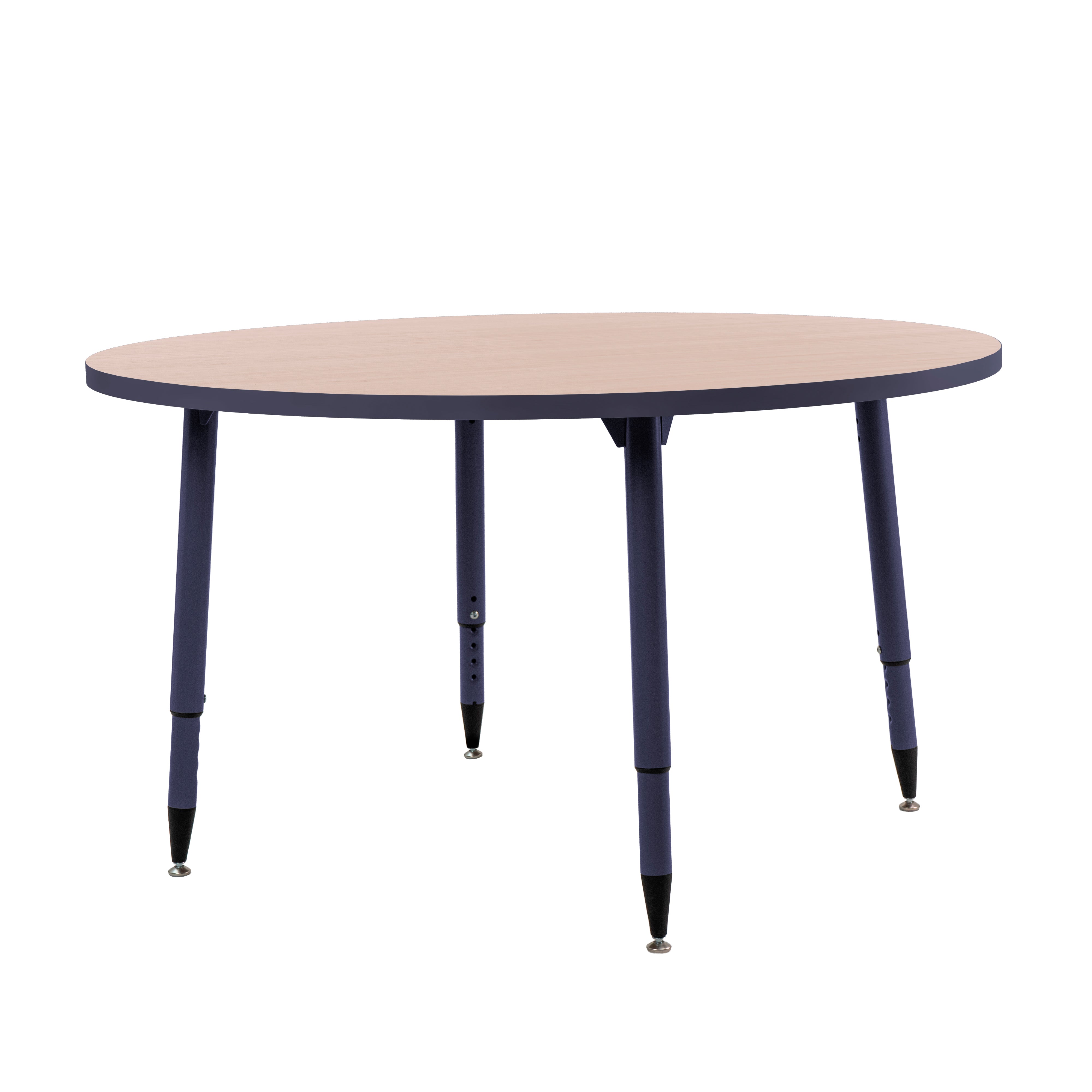 Adapte 48" Round Thermofused Activity Table with Adjustable Tapered Legs - Asian Sand/Navy