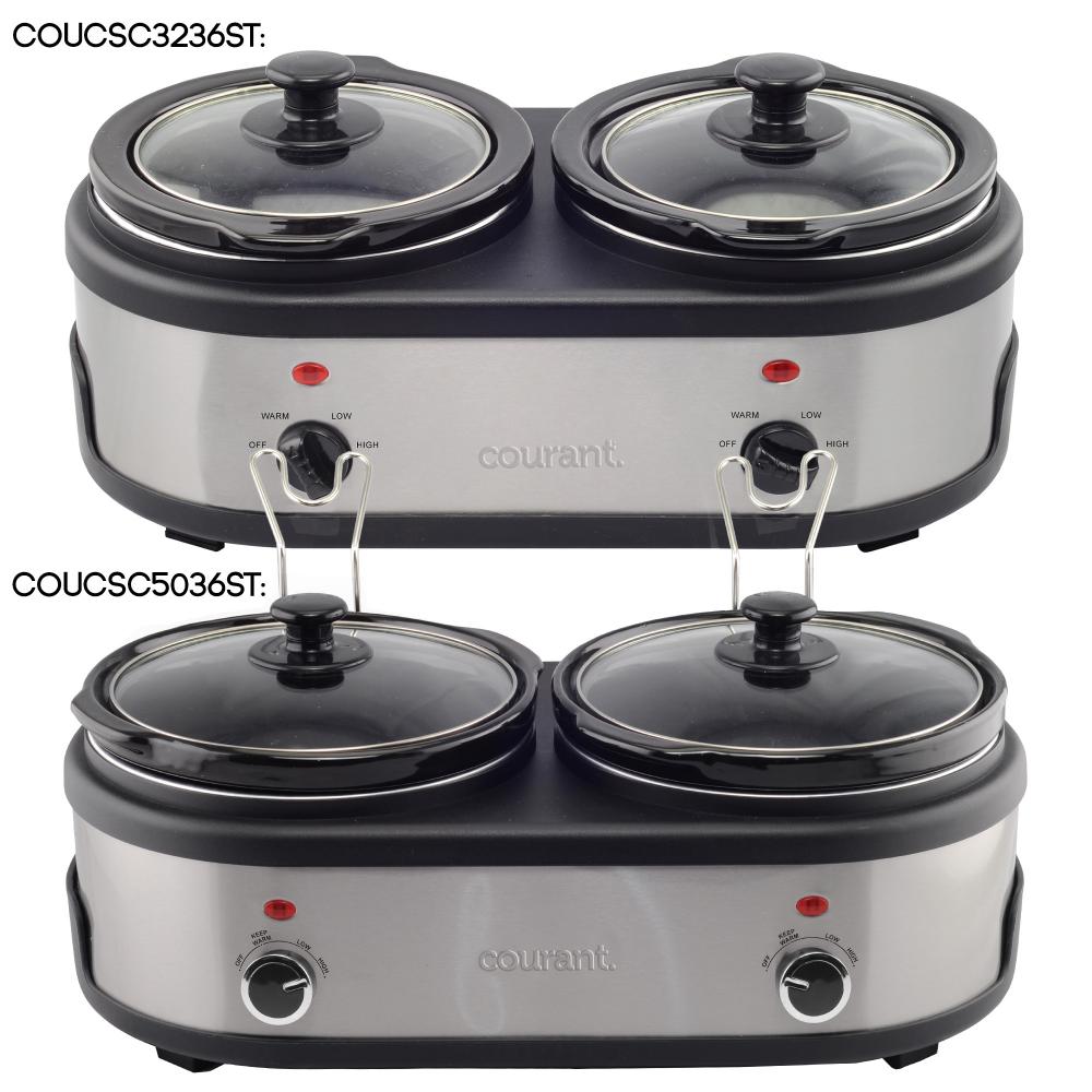 Courant Courant 3.2Qt (1.6Qt each) and 5.4Qt (2.7Qt each) Double Slow Cooker Bundle