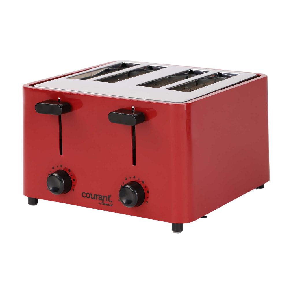 Courant 4-Slice Toaster, Red / Stainless