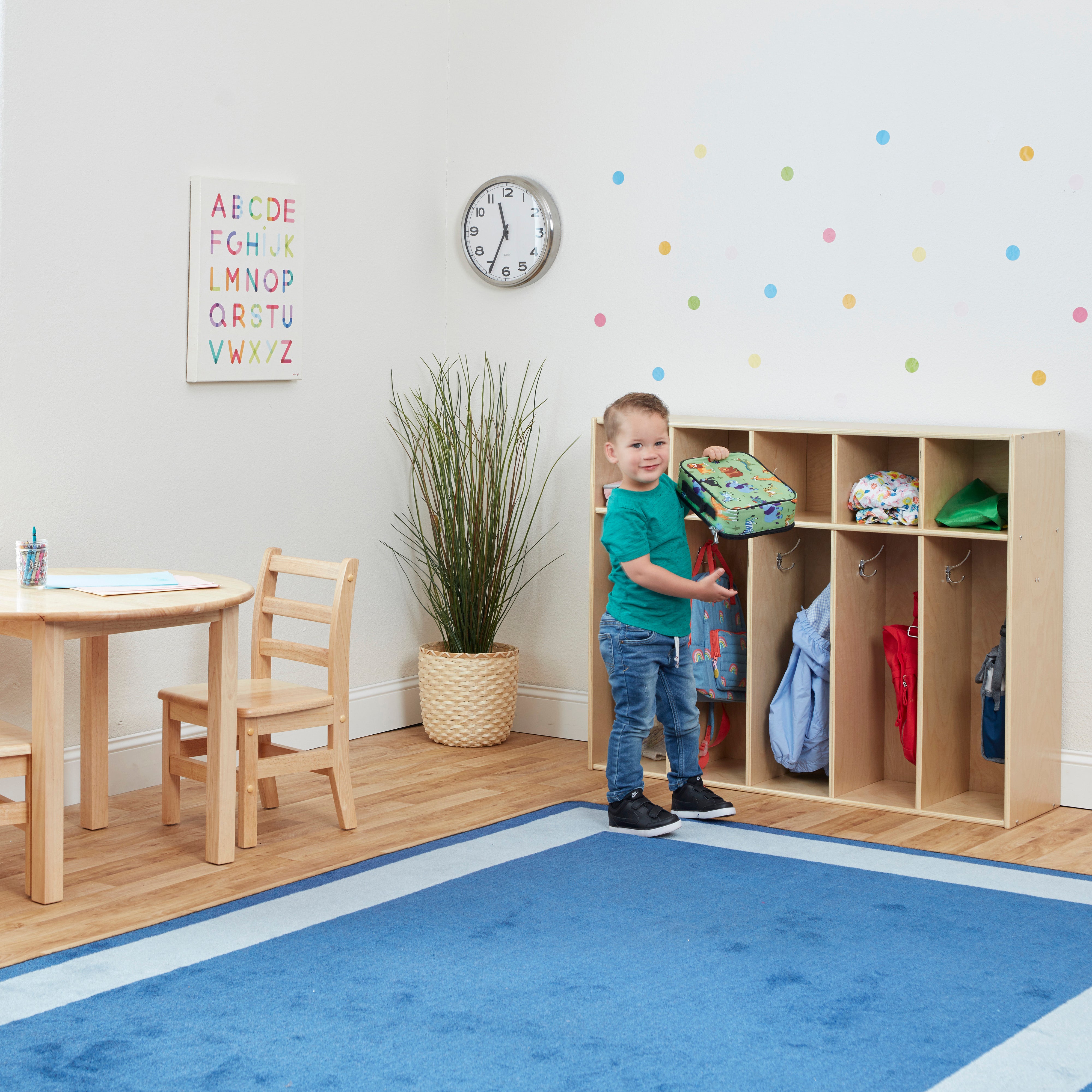 Streamline 5-Section Toddler Coat Locker - Natural