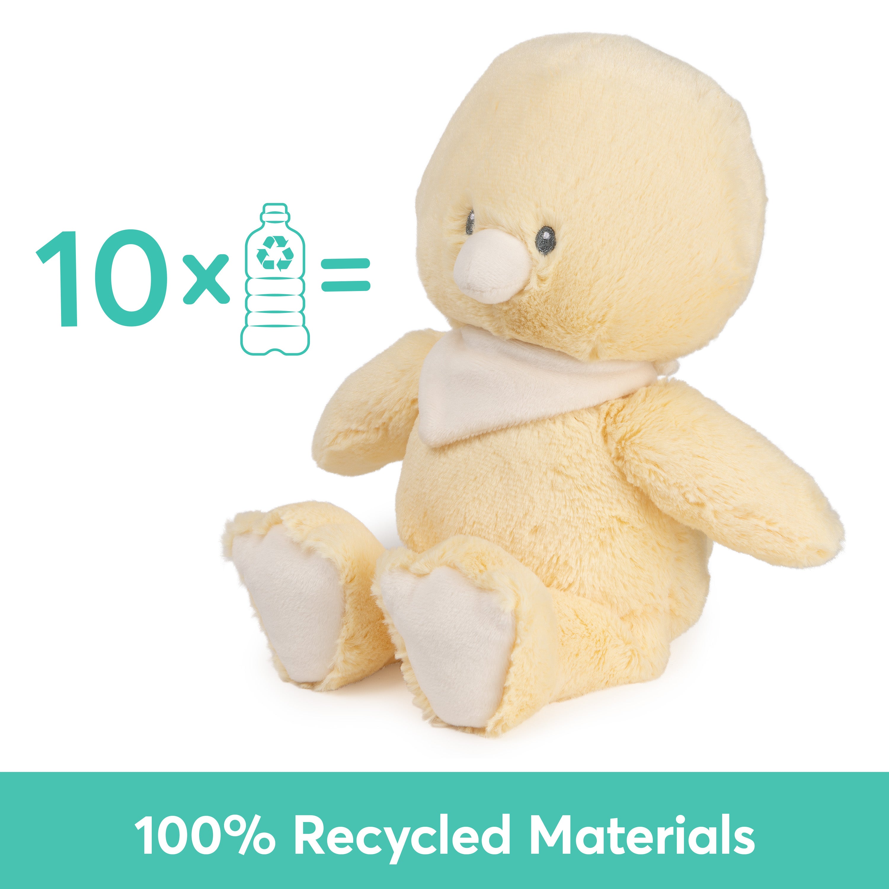 Baby GUND Sustainable Duckling Plush, Stuffed Animal Made from 100% Recycled Materials, Spring Decor for Babies and Newborns, Yellow/Cream, 13”