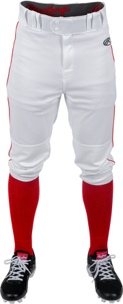 Rawlings Youth Launch Piped Knicker Pant - Small - White/Scarlet