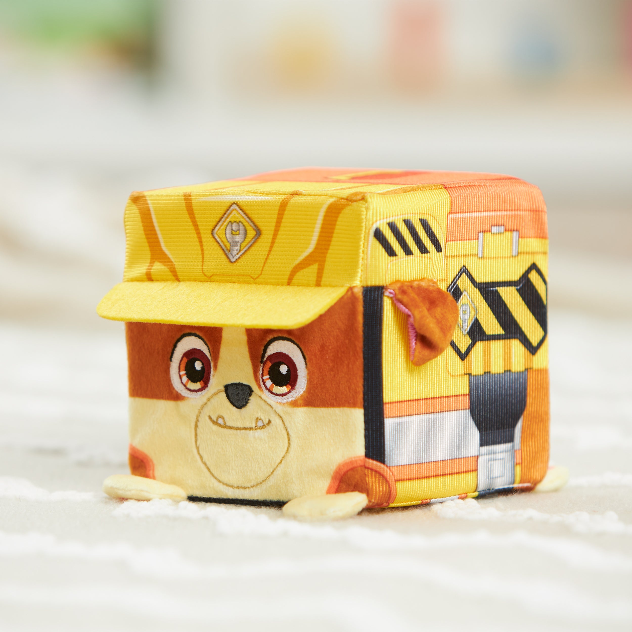 Rubble and Crew Stuffed Animals, 4-Inch Cube-Shaped Plush Toy for Kids Ages 3 and Up Styles May Vary