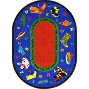 Walk In Faith 3'10" x 5'4" Oval area rug in color Multi