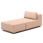 Jaxx Vada Outdoor Sun Lounger – Luxury Modular Chaise & Ottoman with Sunbrella Fabric & Waterproof Cover - Sunbrella Petal