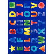 Watercolor Alphabet 7'8" x 10'9" area rug in color Rainbow
