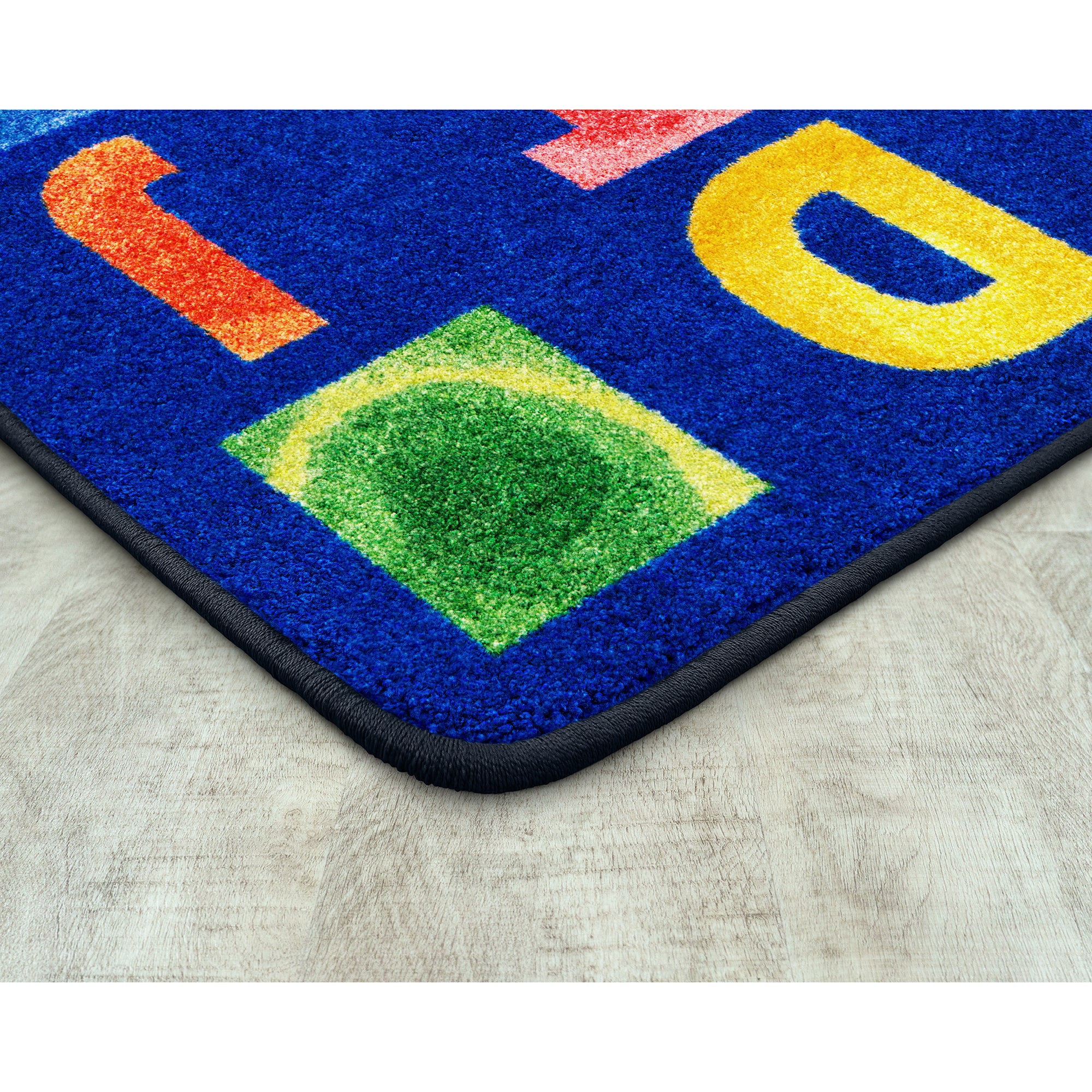 Watercolor Alphabet 10'9" x 13'2" area rug in color Rainbow