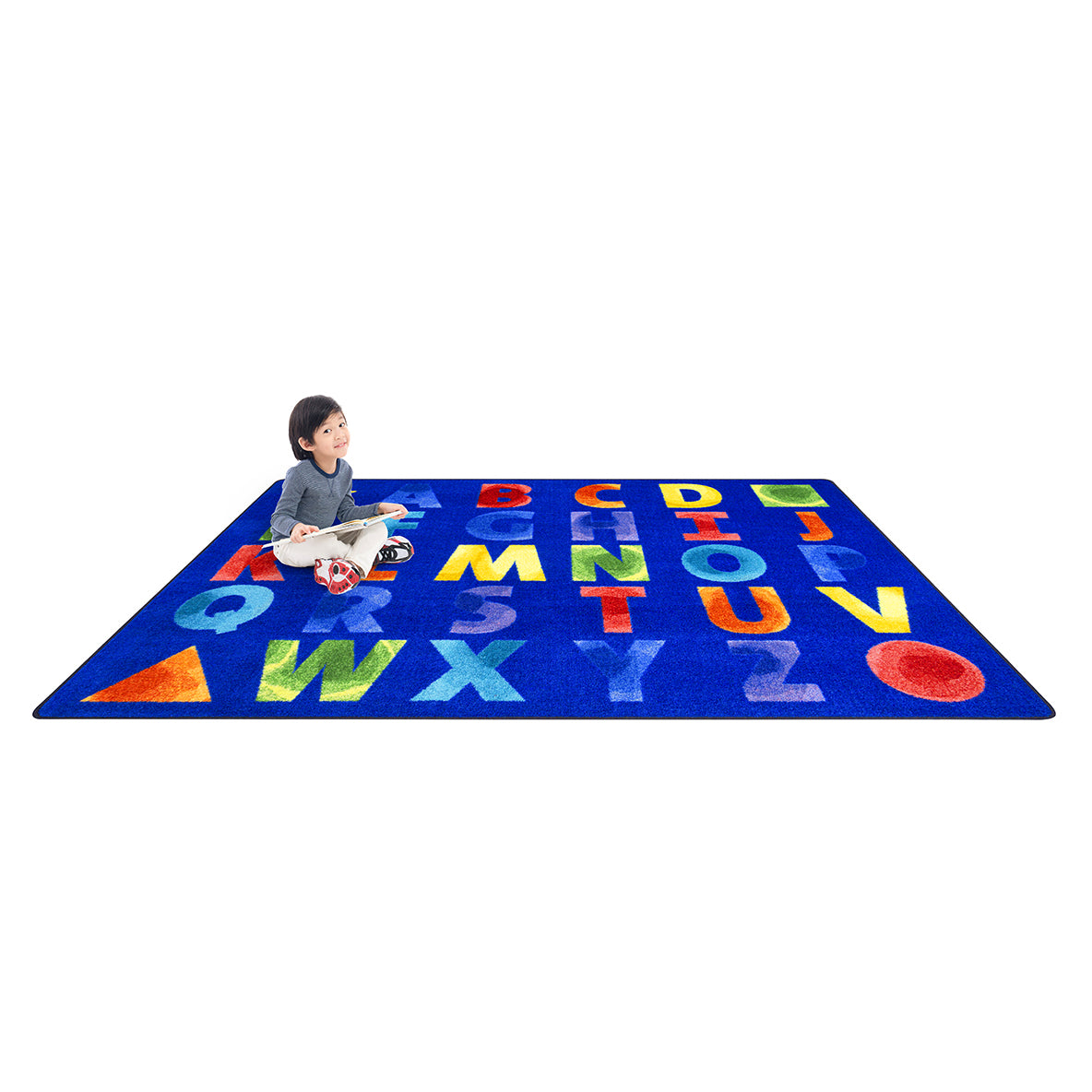 Watercolor Alphabet 7'8" x 10'9" area rug in color Rainbow