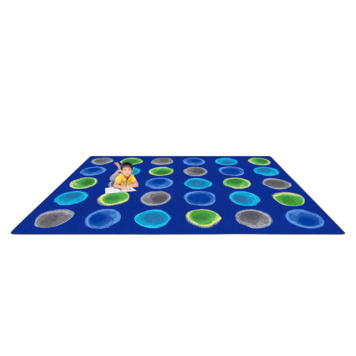 Watercolor Spots 10'9" x 13'2" area rug in color Marine