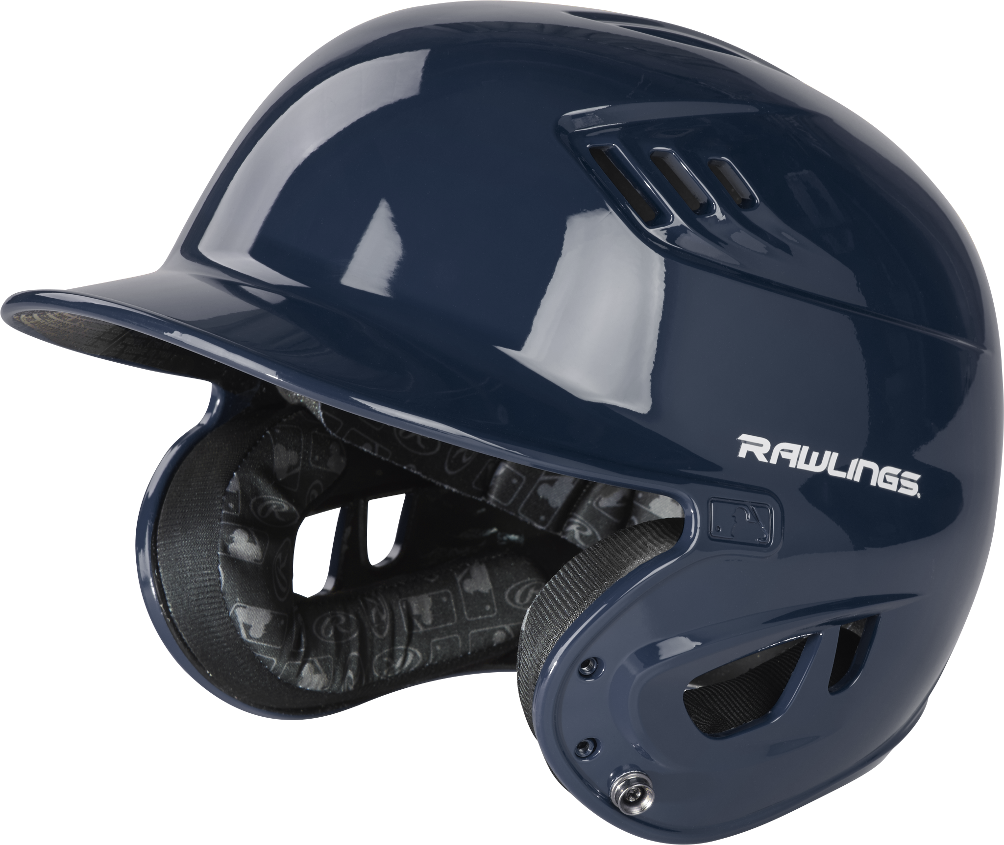 Rawlings R16 Gloss Senior 1-Tone Baseball Helmet - Navy