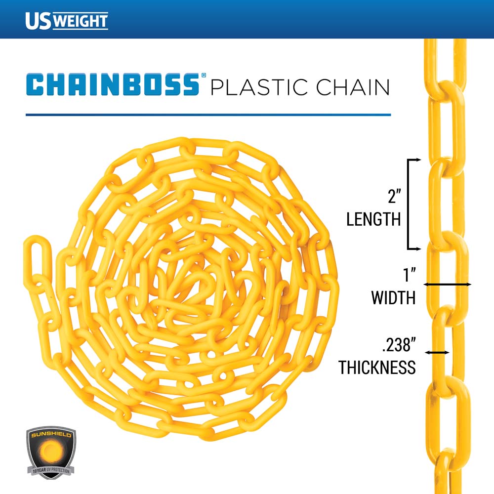 2" Plastic Chain ‐ Yellow ‐ 50ft box