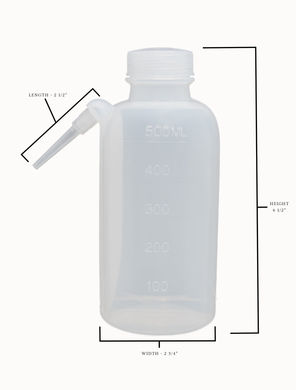 Bottle, Wash, Graduated, Polyethylene, 500ml, Case of 250