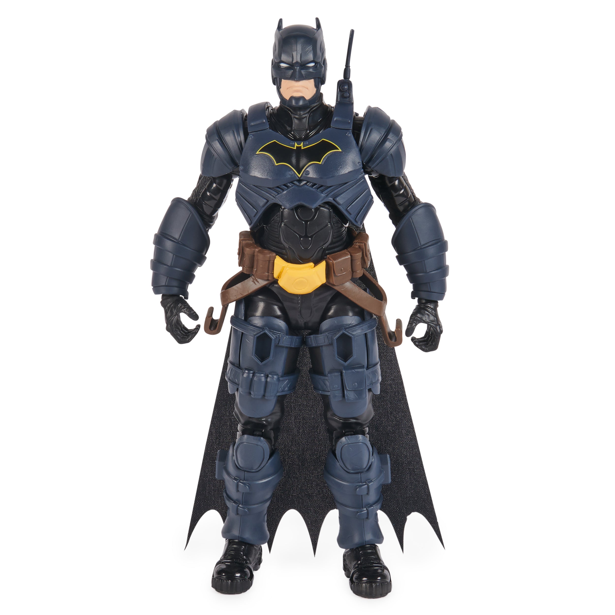 DC Comics, Batman Adventures, Batman Action Figure with 16 Armor Accessories, 17 Points of Articulation, 12-inch, Super Hero Kids Toy for Boys & Girls