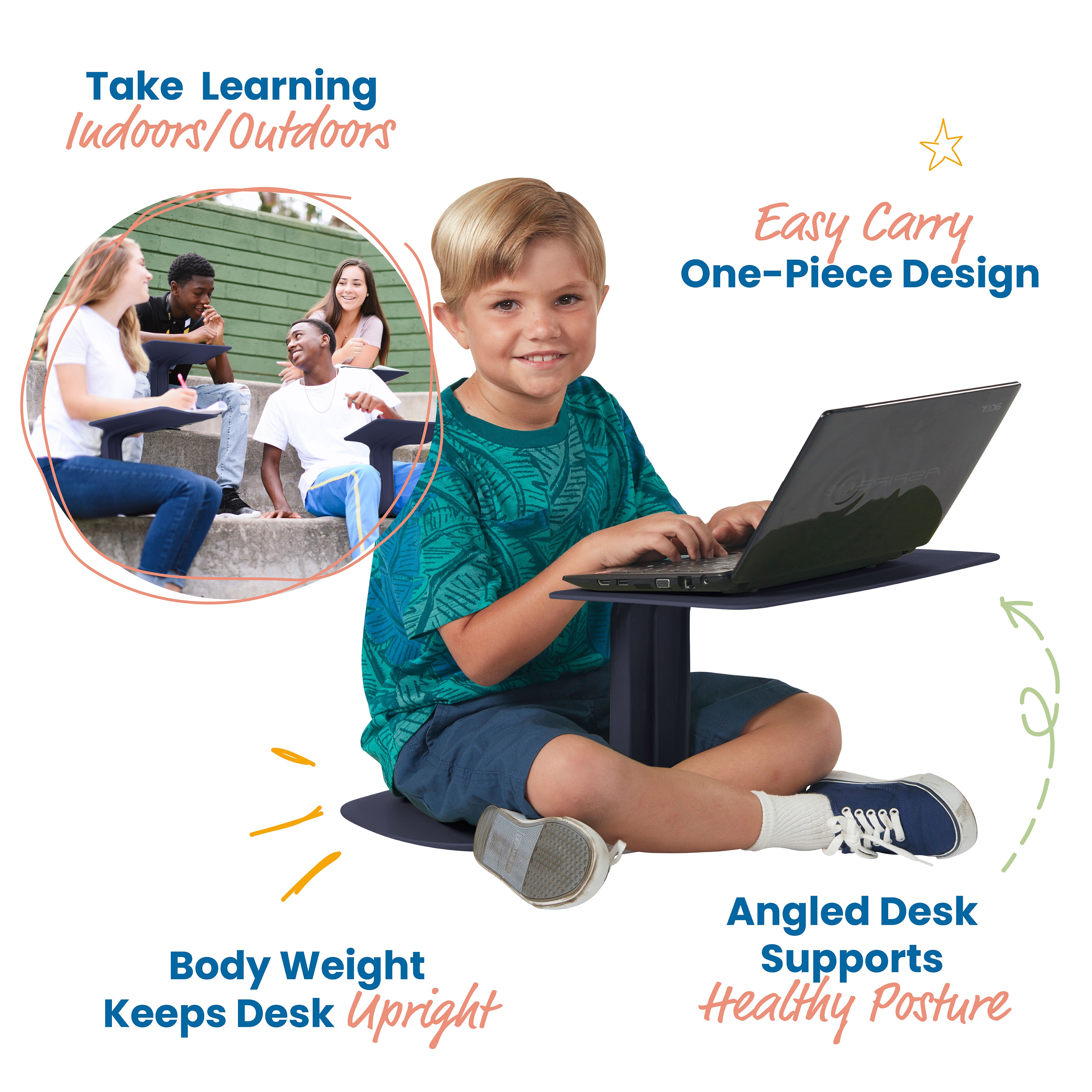 The Surf Portable Lap Desk 10-Pack - Navy