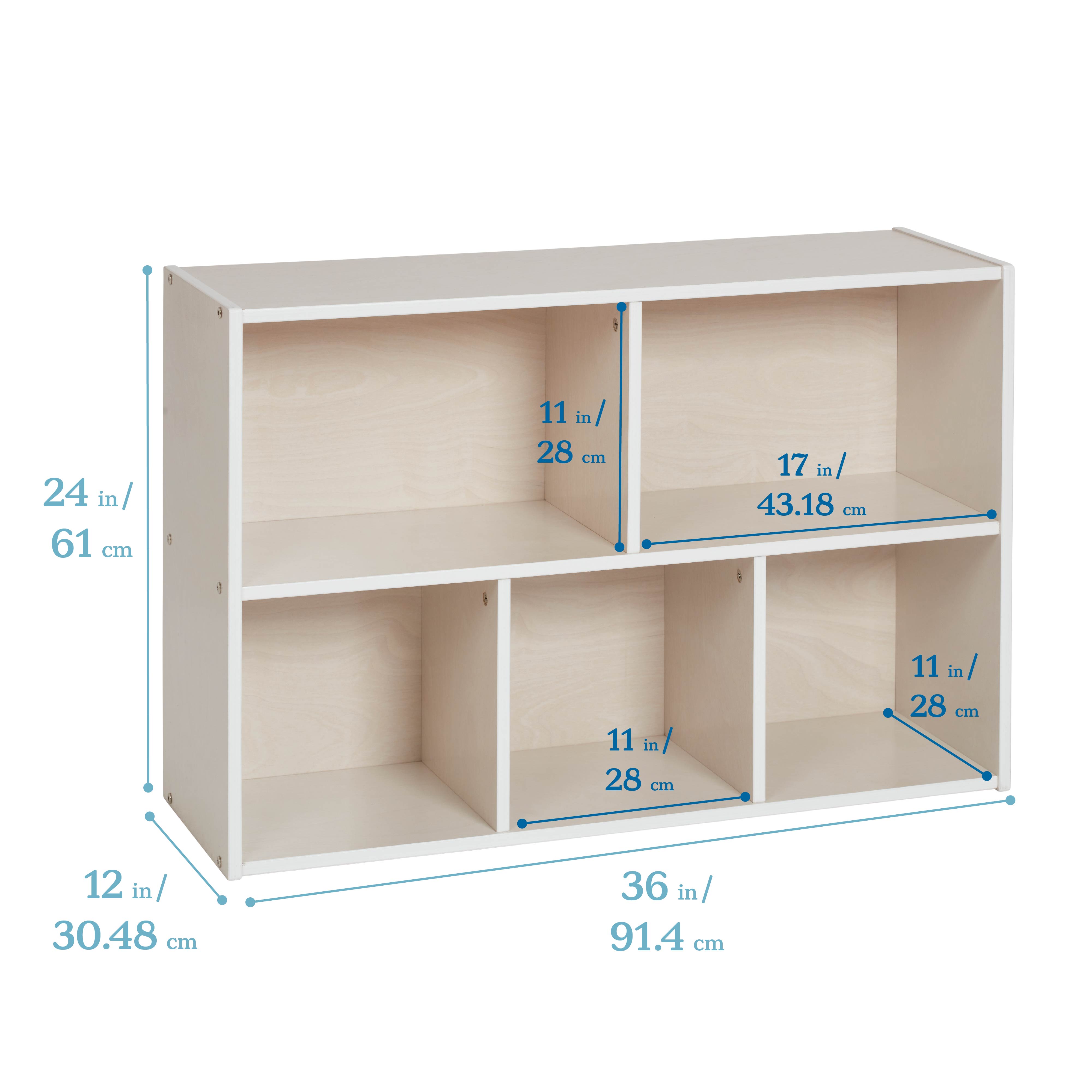 Streamline 5-Compartment Storage Cabinet 24in H - White Wash