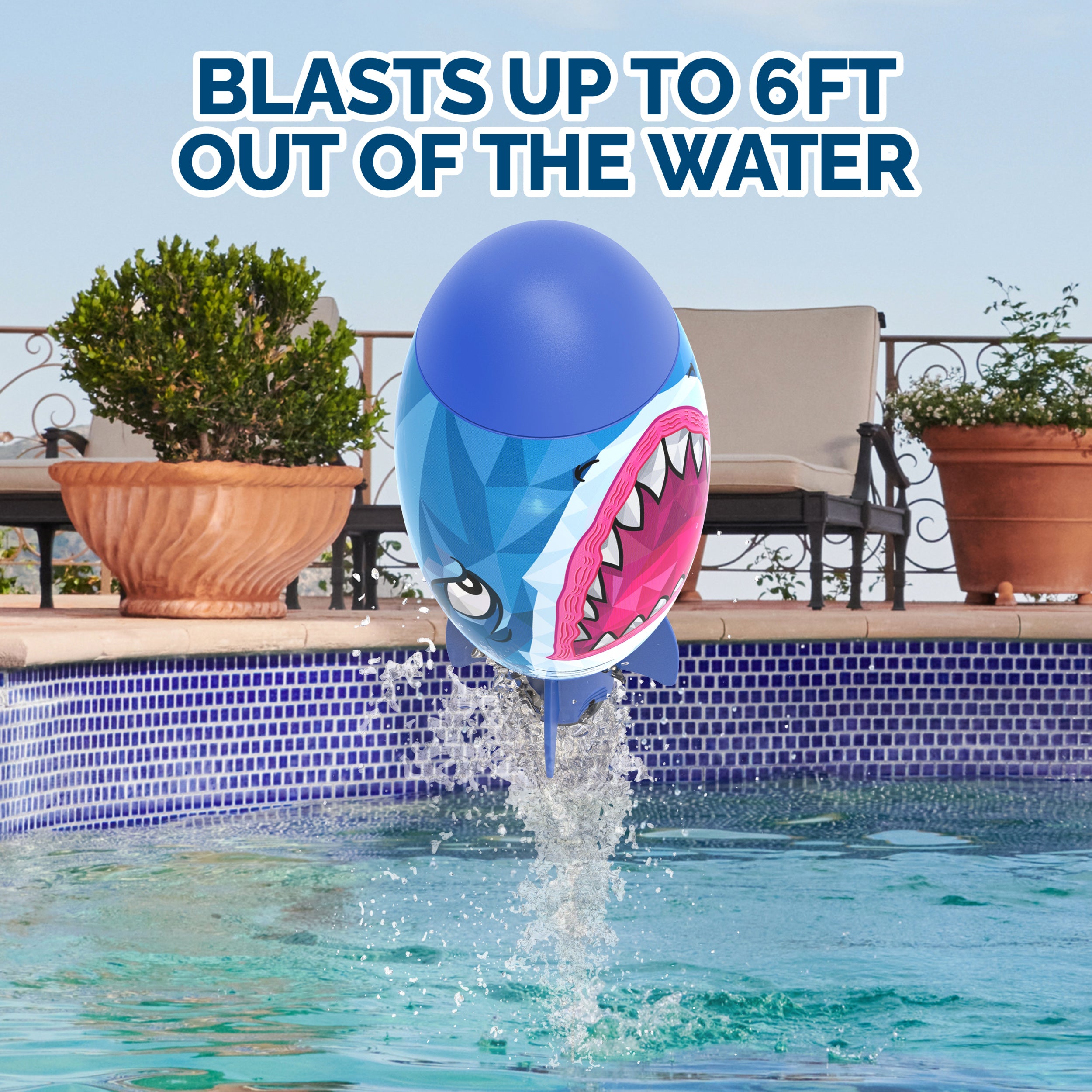 Swimways Shark Rocket, Kids Pool Accessories & Torpedo Pool Toys, Water Rocket Outdoor Games for the Swimming Pool, Lake & Beach for Kids Ages 5 & Up
