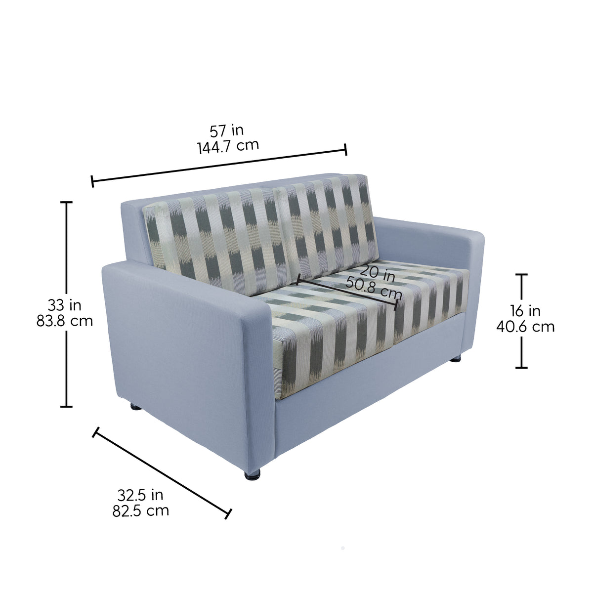 Outdoor Sofa with Sunbrella - Dream Mist/Canvas Haze