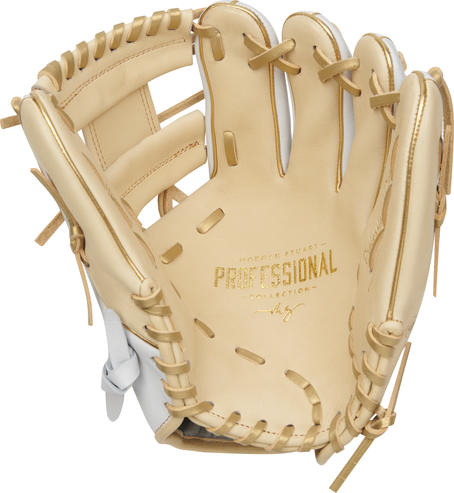 Easton Professional Collections Signature Series Morgan Stuart 11.5-Inch Softball Glove  - Right Hand Thrower - Camel/White