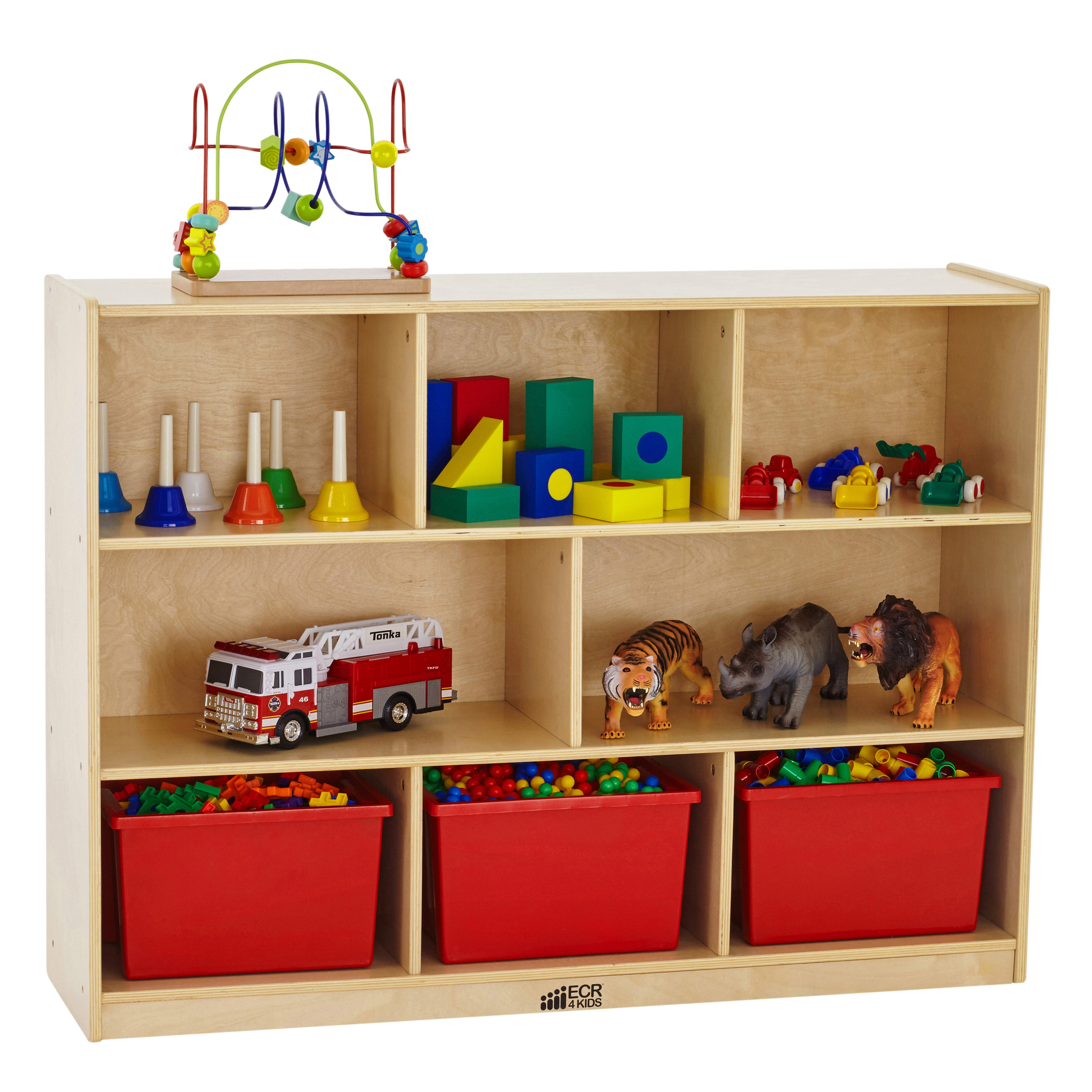 8-Compartment Storage Cabinet 36in H - Natural