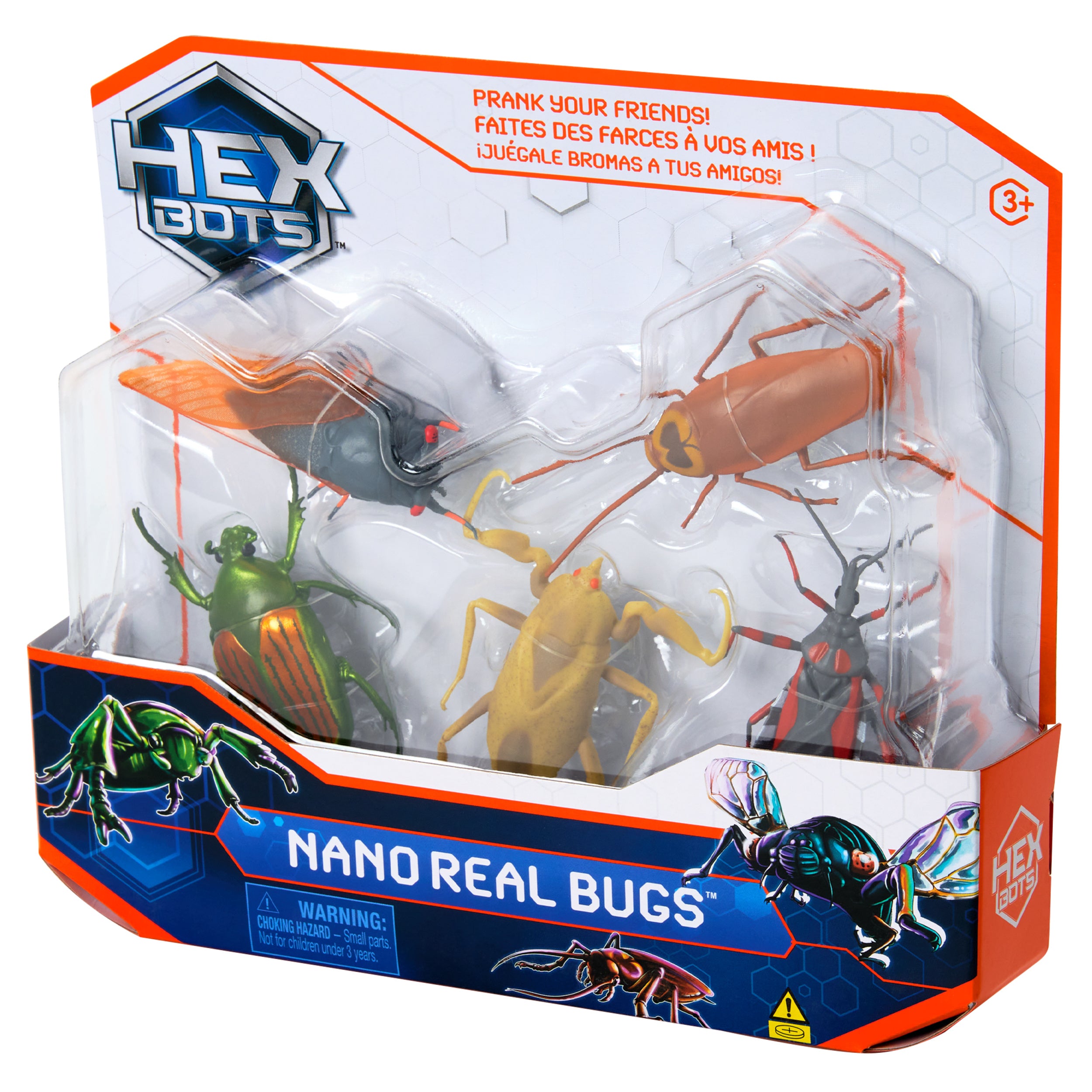 HEX BOTS Nano Real Bugs 5-Pack, Fake Insect Toy Figures, Sensory Toys for Kids & Cats, Robot Toys for Boys & Girls Aged 3 & Up