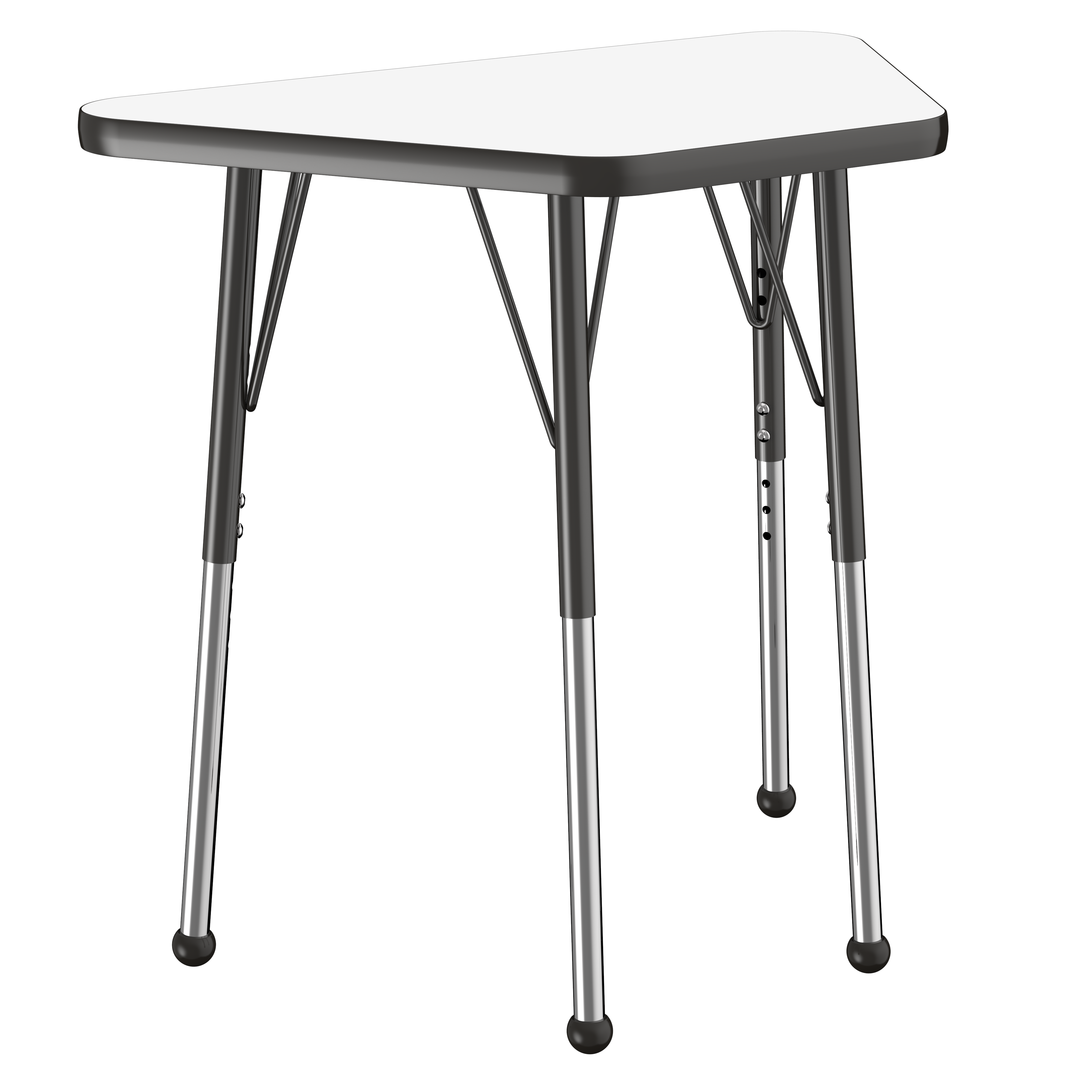 18" x 30" Trapezoid Dry-Erase Activity Table with Adjustable Standard Ball Glide Legs - Whiteboard/Black