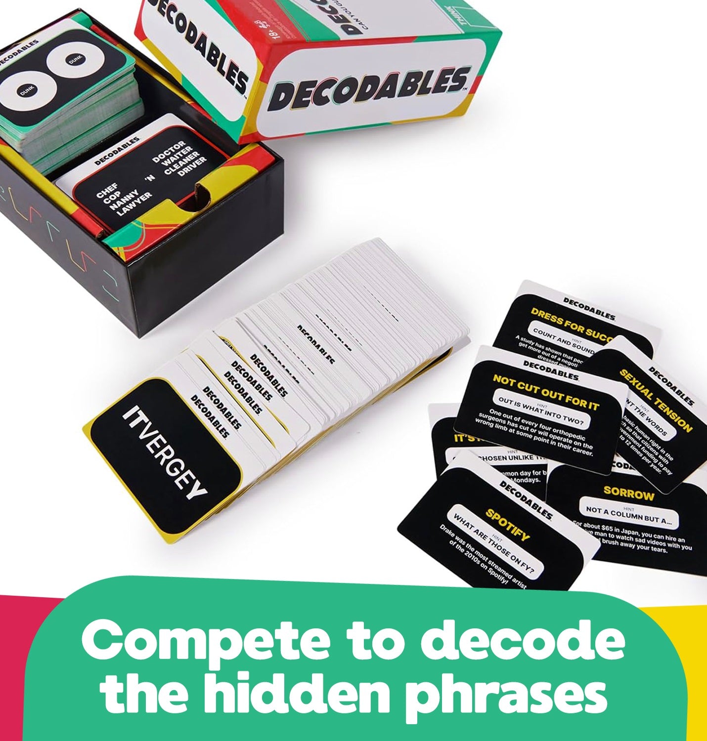 Spin Master Games, Decodables, A Hysterical Adult Party Game, Adult Card Game, Bachelorette Party Activity, 3-8 Players, for Ages 18 & Up