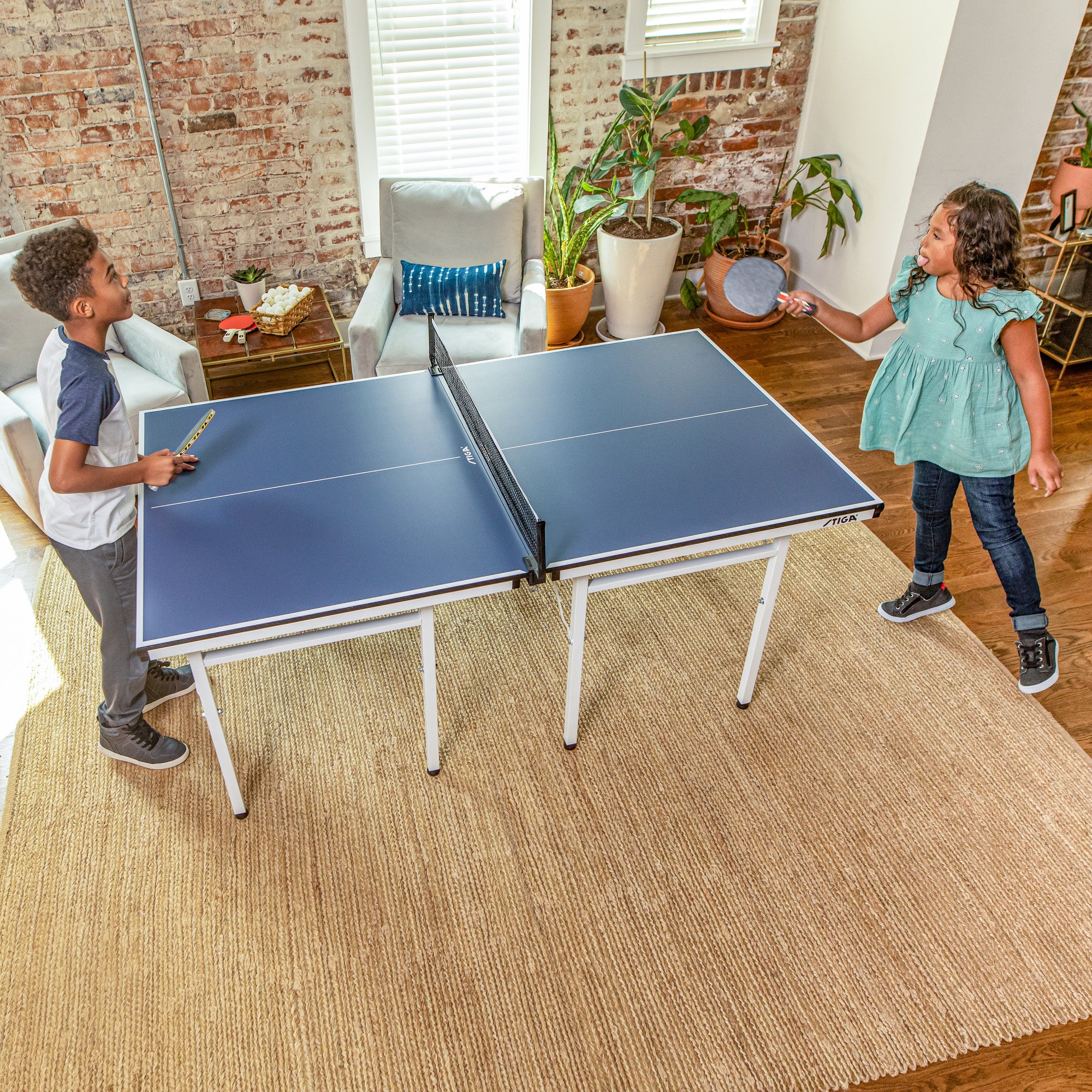 Space Saver Table Tennis Table 71" L x 40.5" W x 30" H, Blue